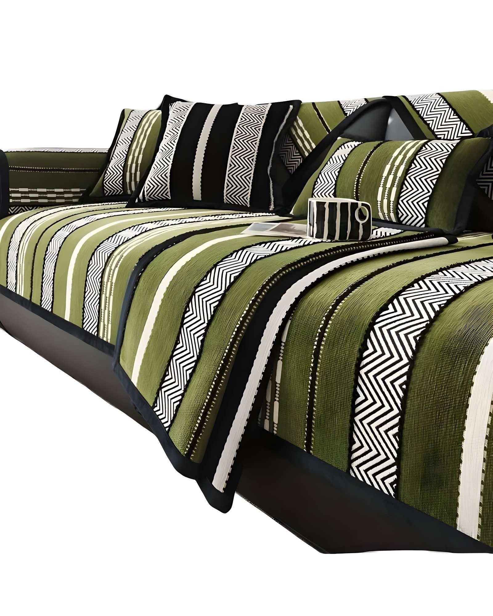 PACK DE 5 FUNDAS PARA SOFA CON DISEÑO R3 VERDE-0