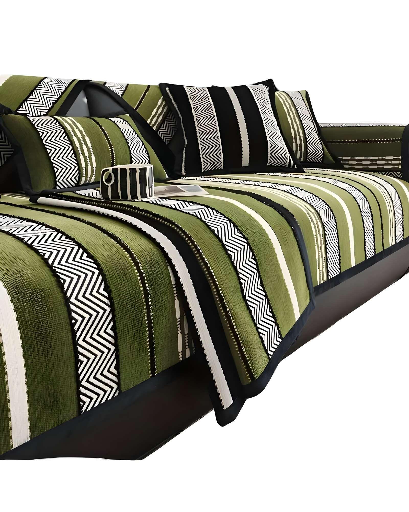PACK DE 5 FUNDAS PARA SOFA CON DISEÑO R3 VERDE-1