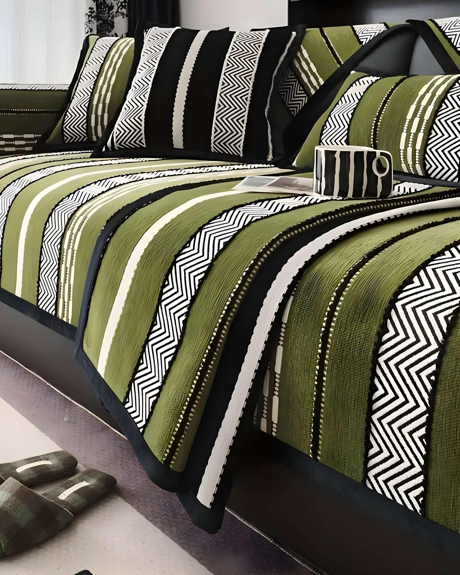 PACK DE 5 FUNDAS PARA SOFA CON DISEÑO R3 VERDE-3