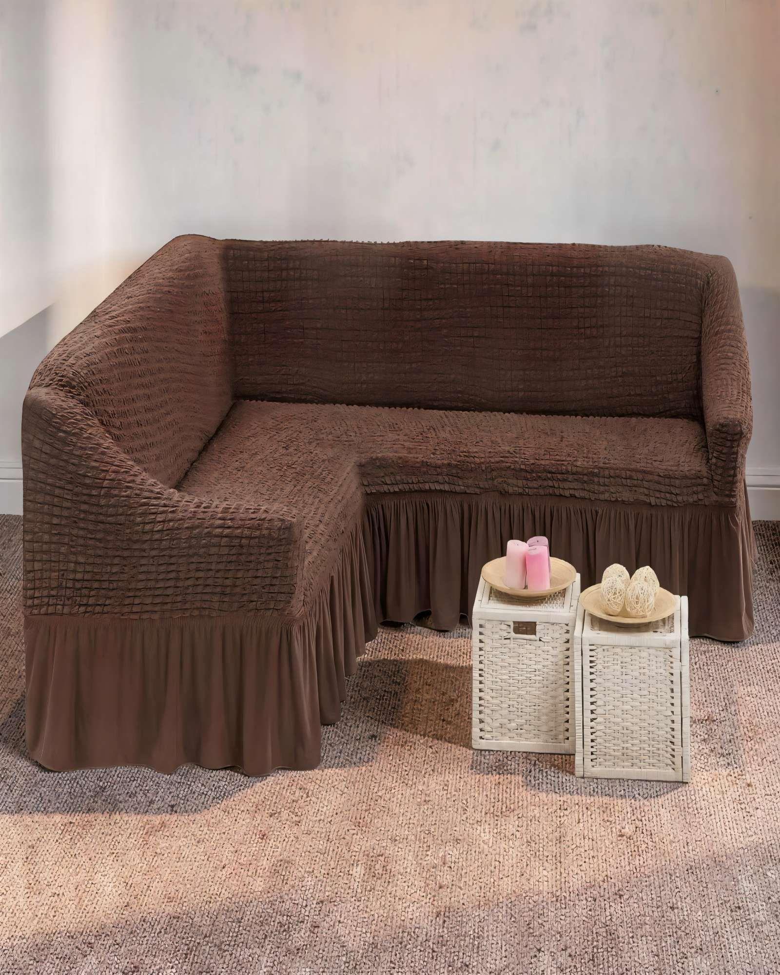 FUNDA DE SOFÁ TURCO EN FORMA DE L COLOR CAFÉ-2