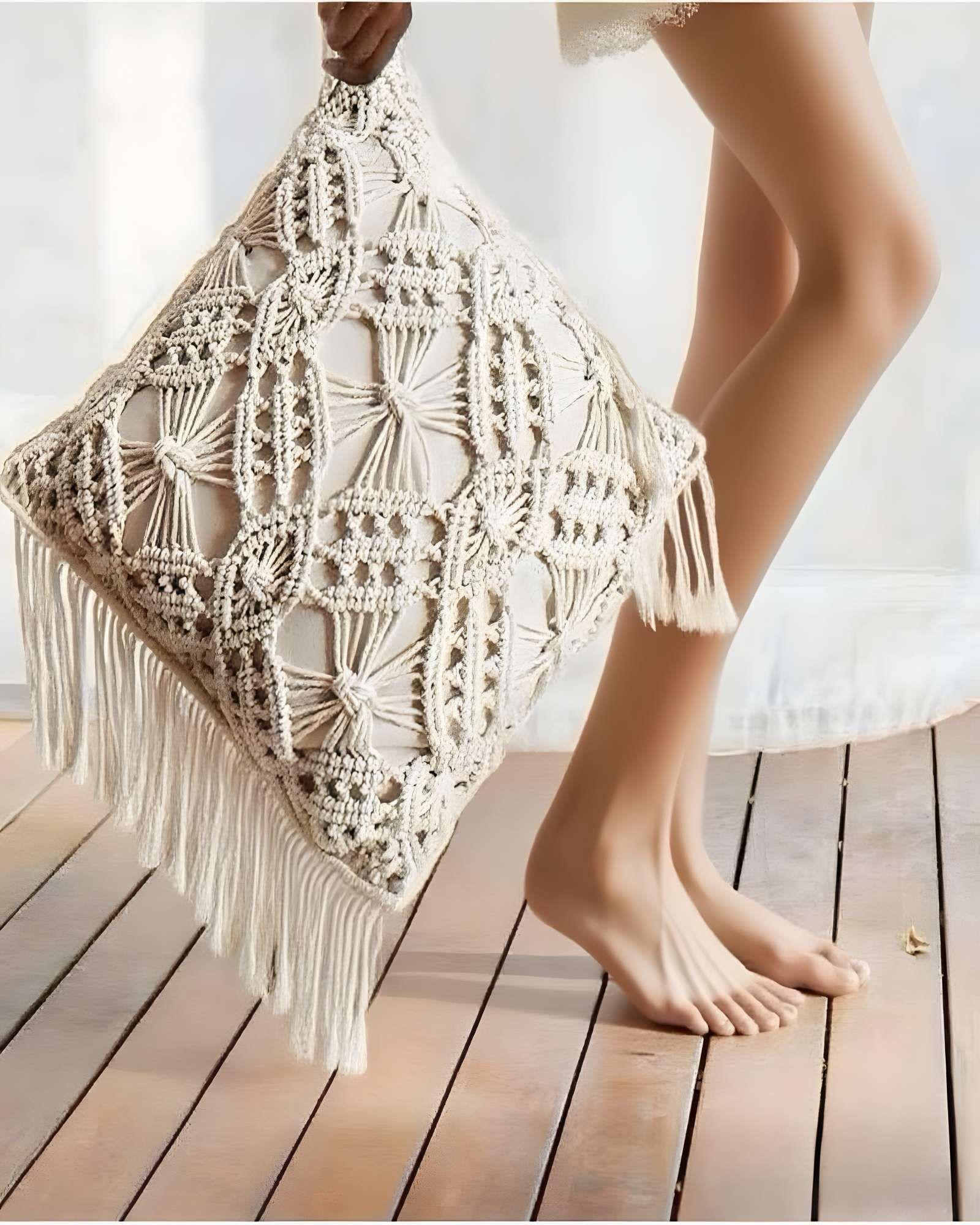 PACK DE 4 FUNDAS DE COJIN CON ESTILO BOHEMIO 45X45CM BEIGE 05-3