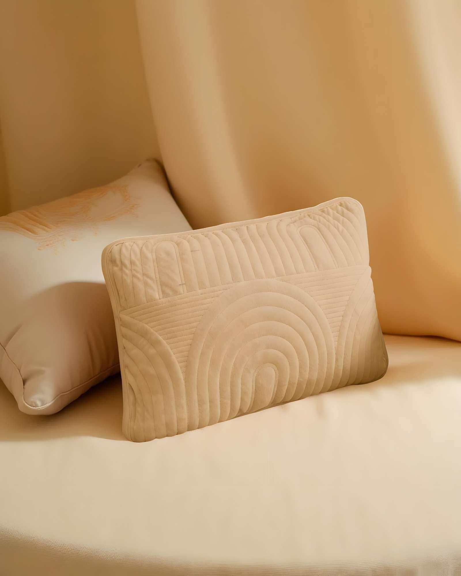 PACK DE 2 FUNDAS DE COJIN SERIE ARCO 30X50 CM CAFÉ-2