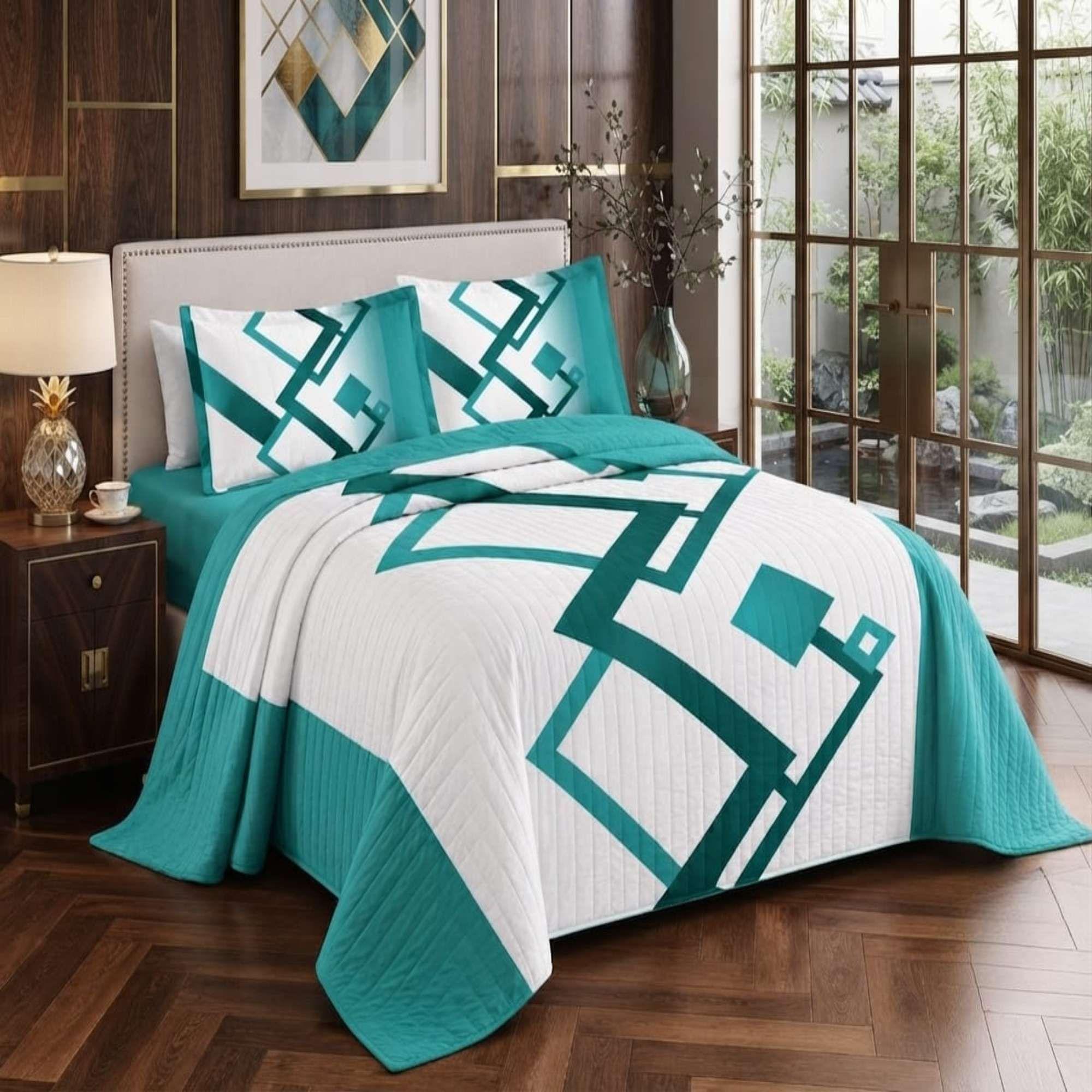 CUBRECAMADA DE VERANO PLAZA Y MEDIA CON DISEÑO J21-3