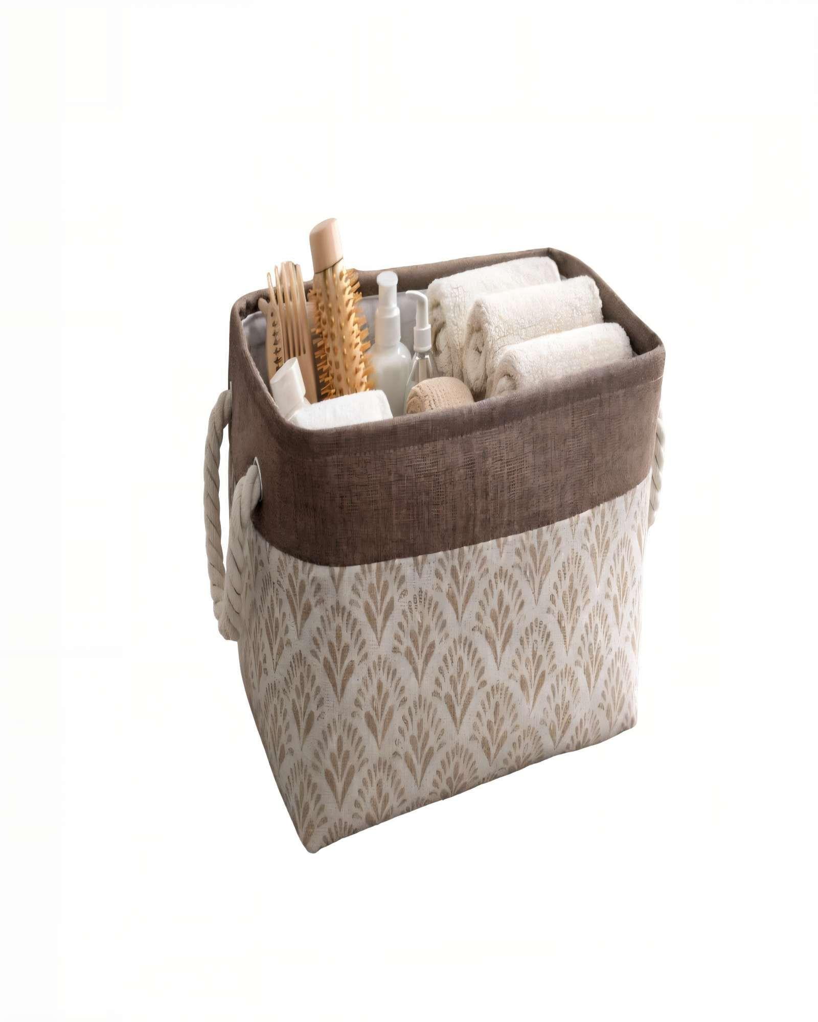SET DE 2 CANASTO ORGANIZADOR 33CMX20CMX20CM COLOR CAFÉ-1
