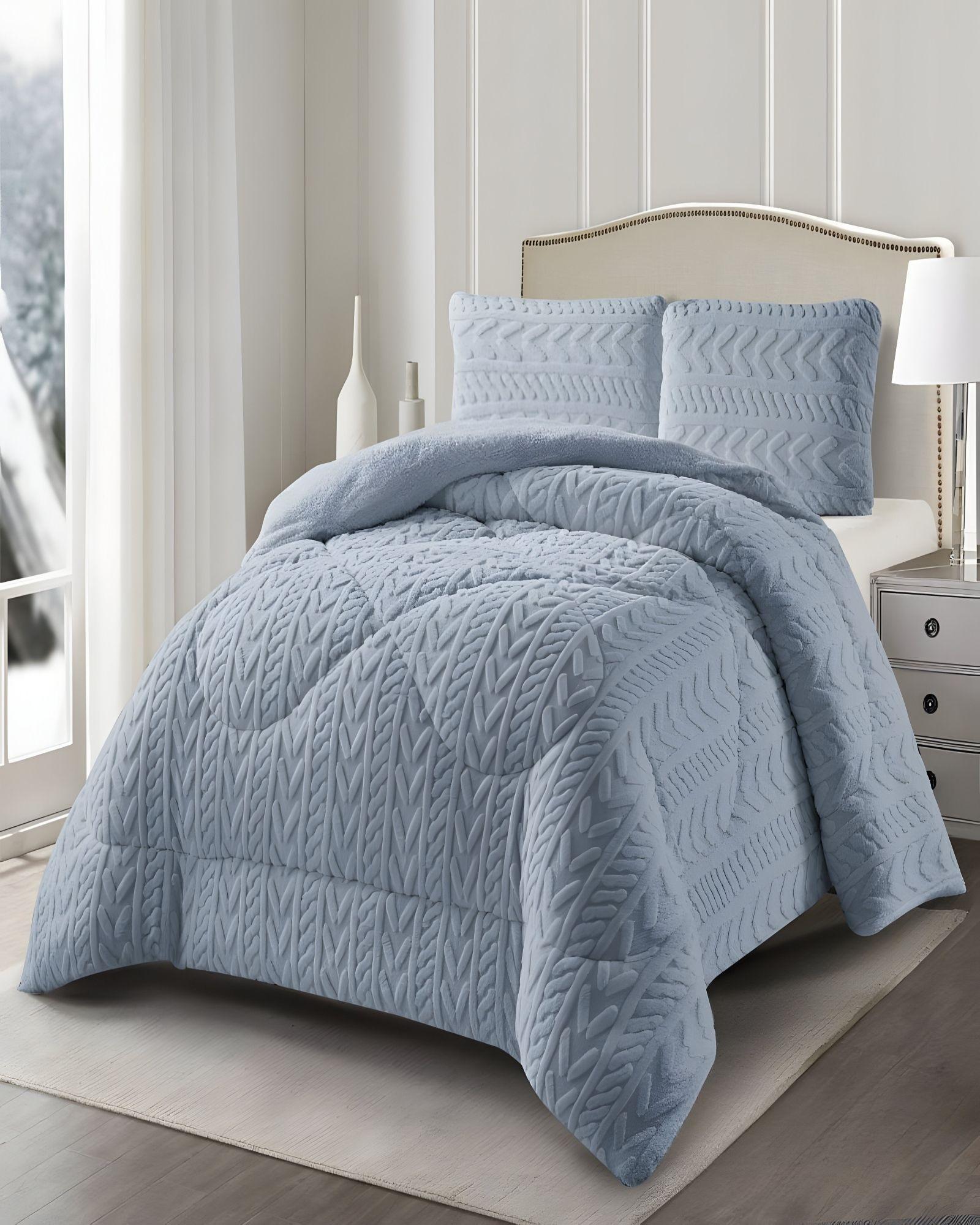 COBERTOR DE INVERNO TEXTURIZADA DISEÑO 01 PLAZA Y MEDIA CELESTE-2