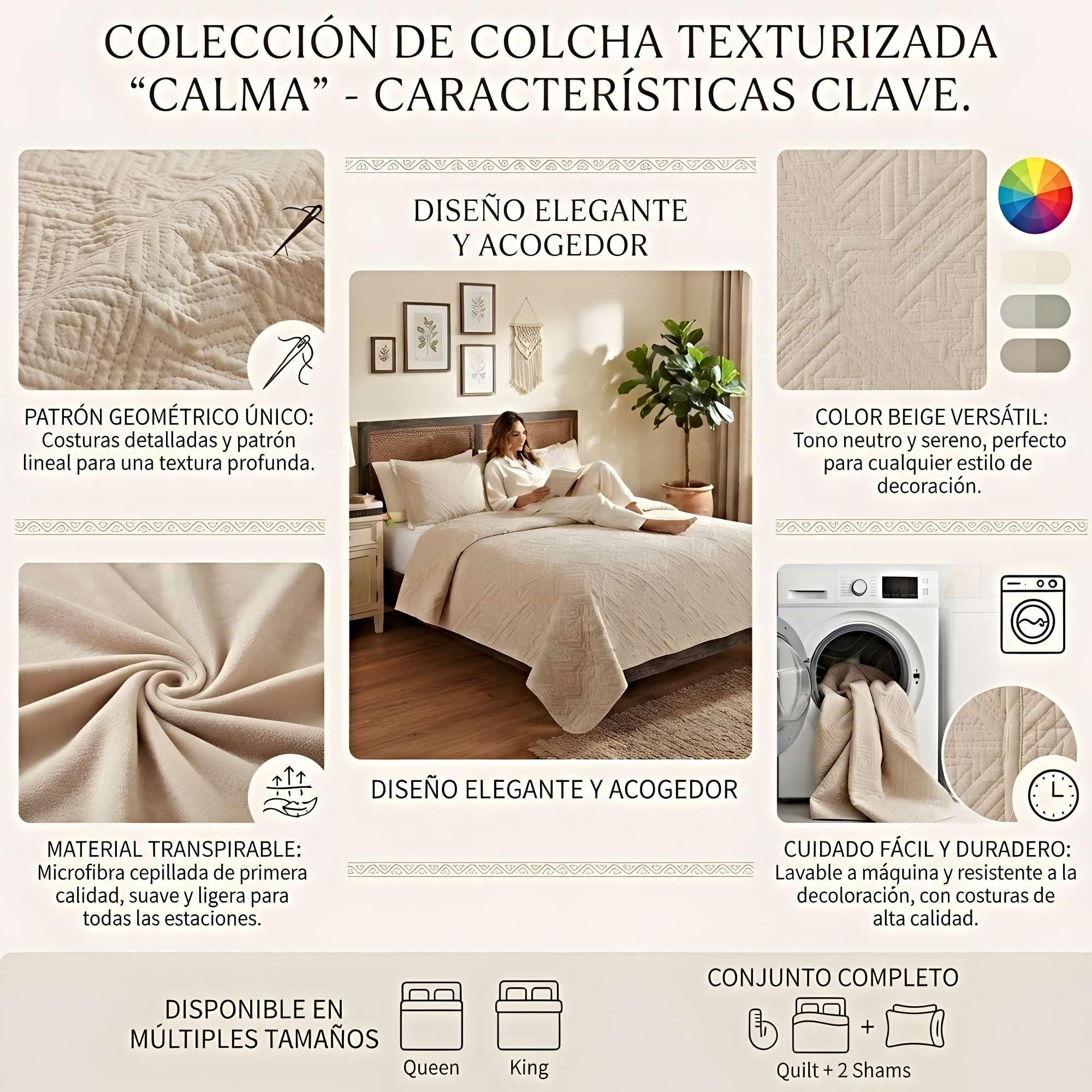 CUBRECAMA QUILT DE VERANO CON COLORES LISOS PLAZA Y MEDIA CAFÉ-3