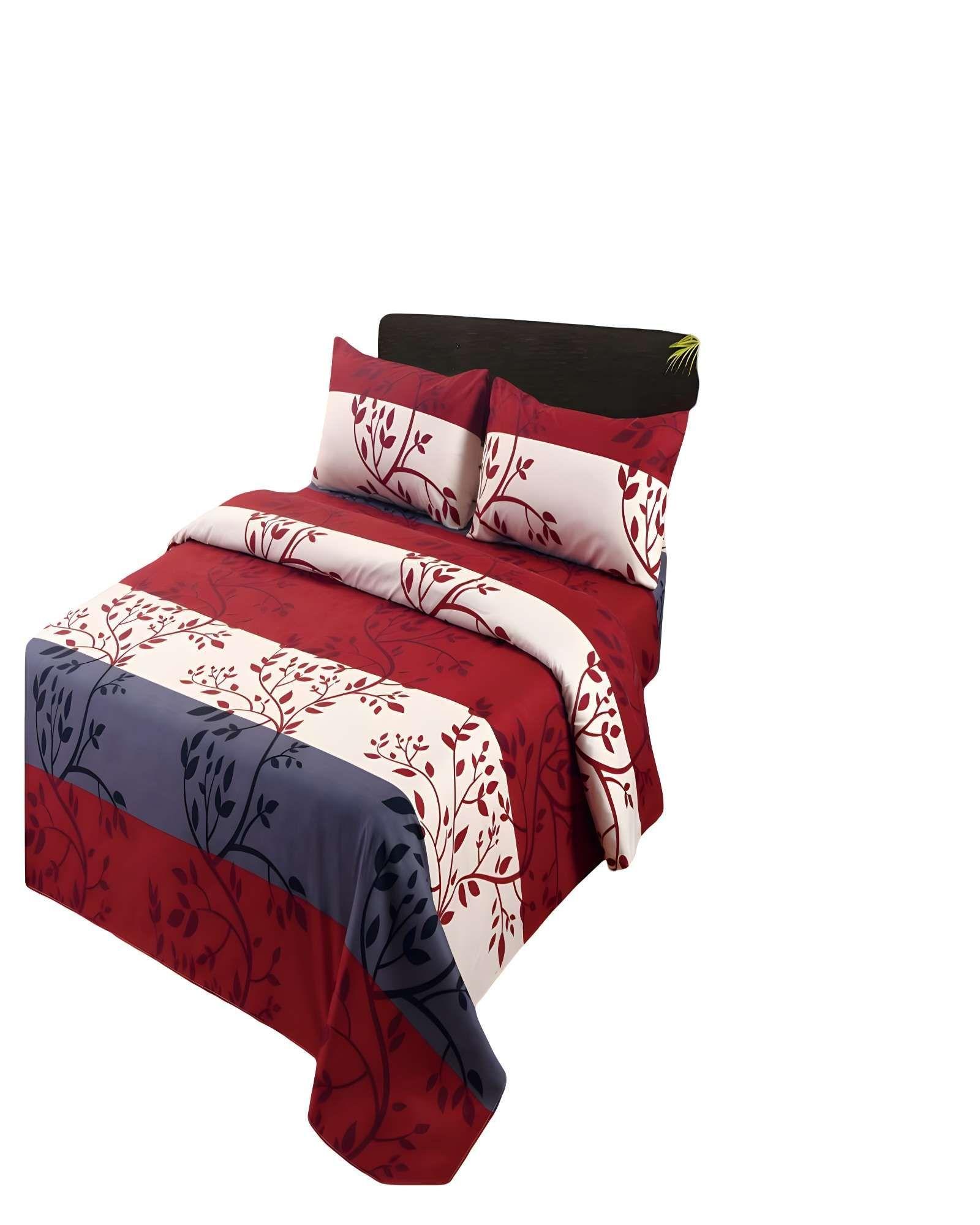 JUEGO DE SABANAS 100% EXTRASUAVE PLAZA Y MEDIA ROJO-0