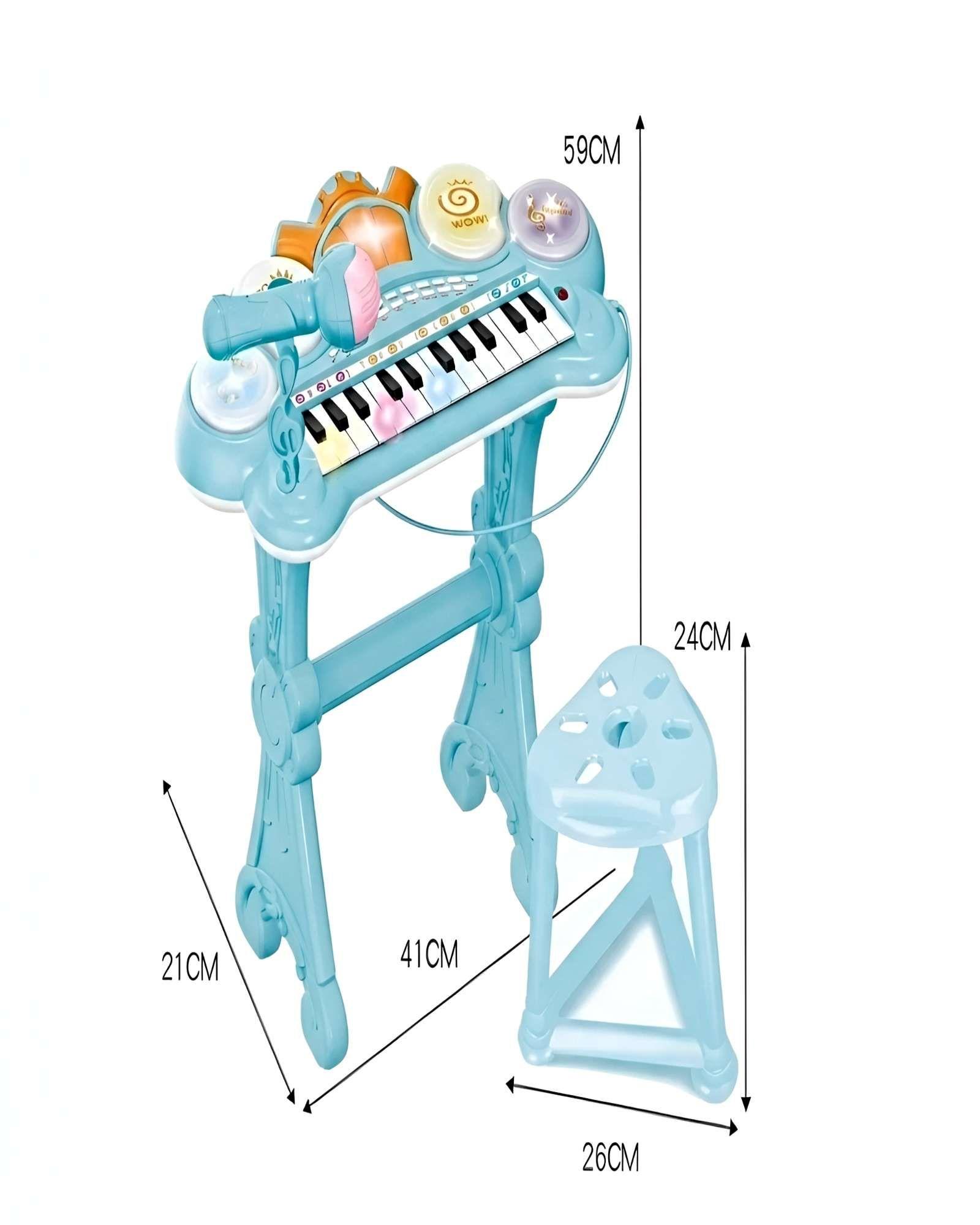 TECLADO EDUCATIVO ELECTRONICO PARA NIÑAS AZUL-3