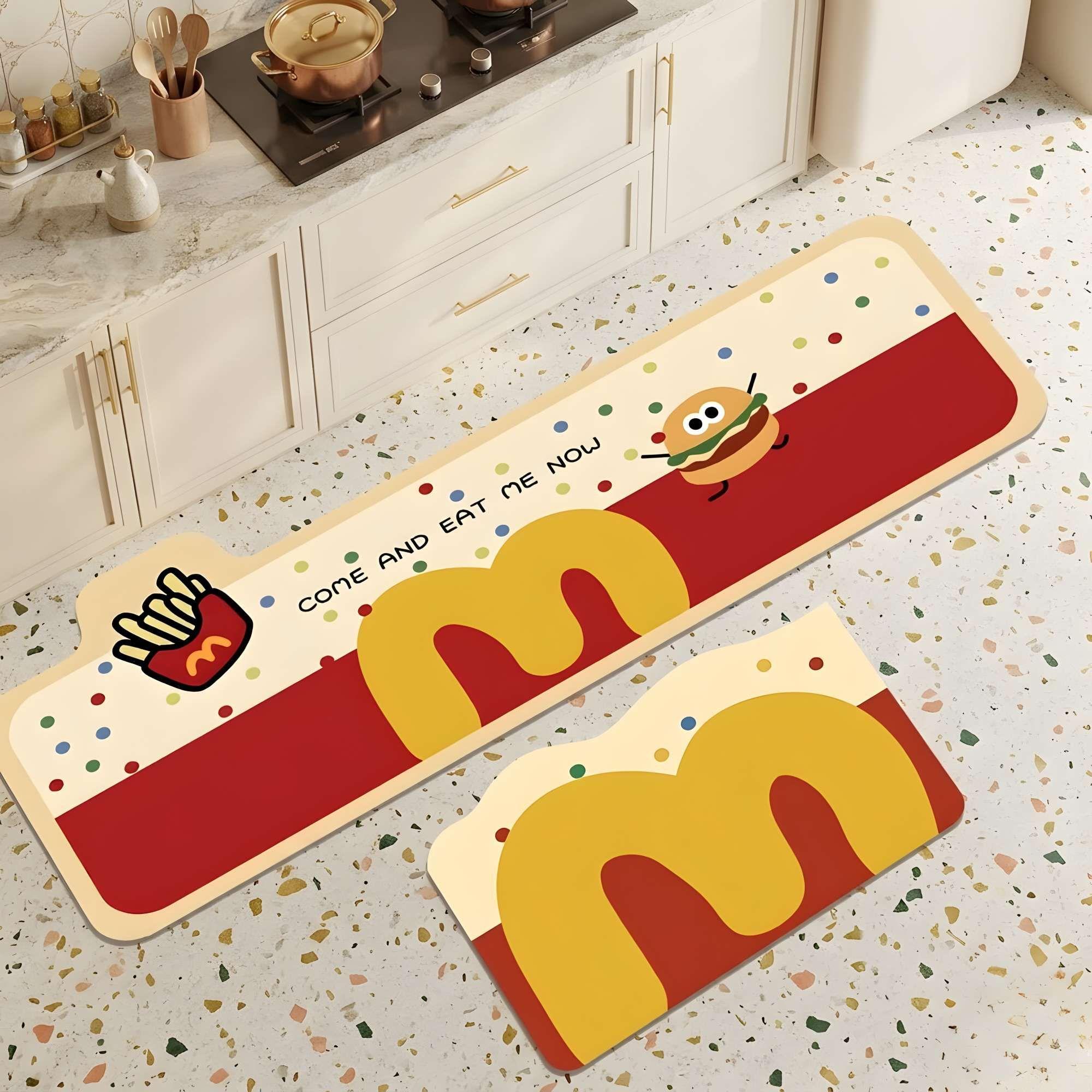 SET DE 2 ALFOMBRAS DE GOMA MINIMALISTAS PARA COCINA B5-2