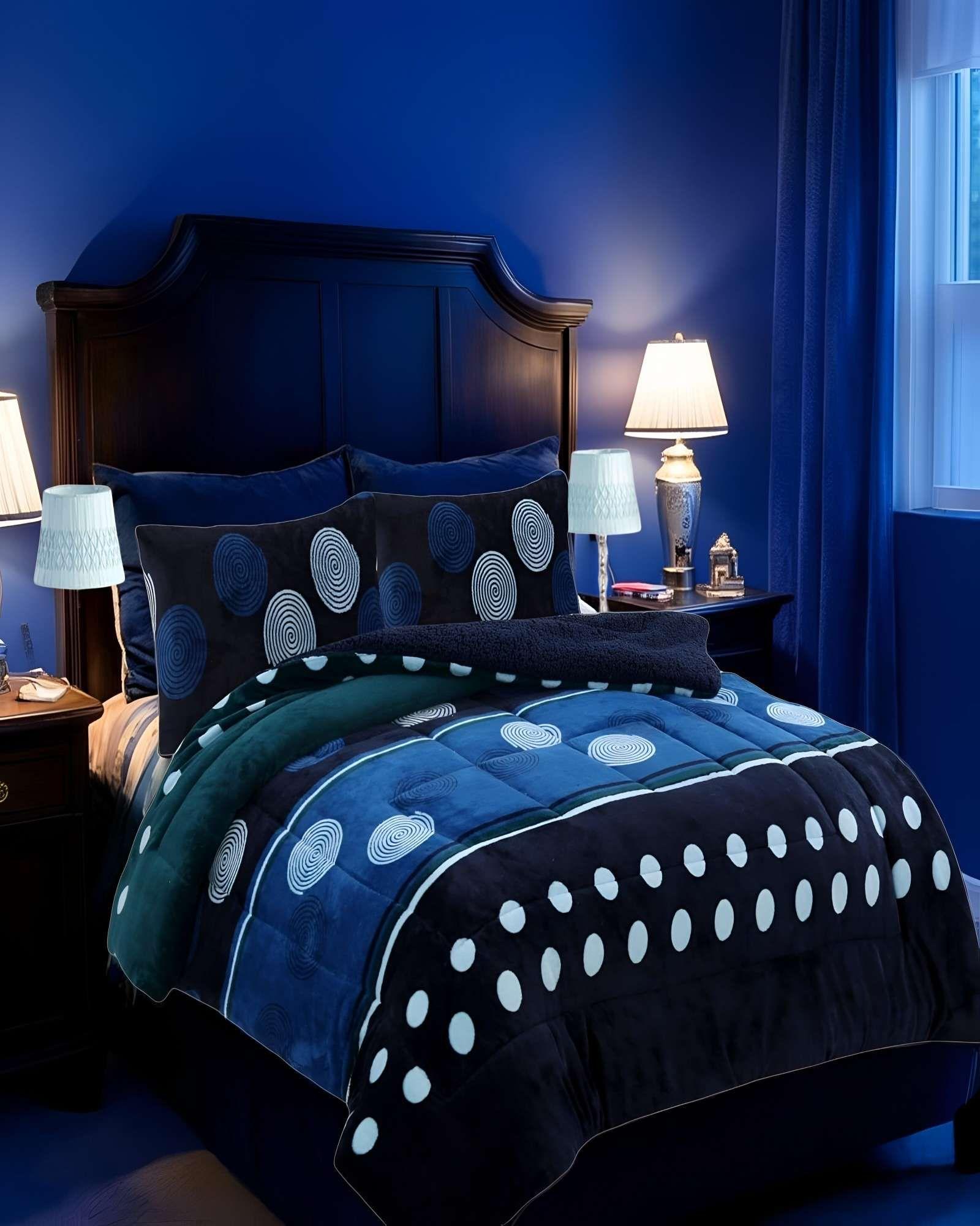 COBERTOR CON CHIPORRO PLAZA Y MEDIA 180X200CM AZUL M B16-2