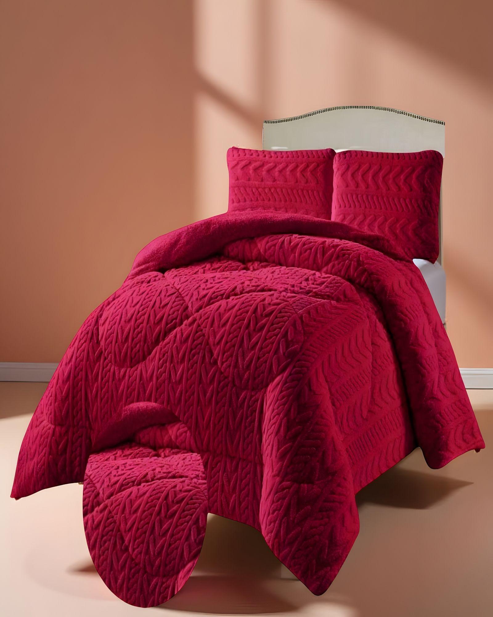 COBERTOR DE INVERNO TEXTURIZADO RM PLAZA Y MEDIA BURDEO-3
