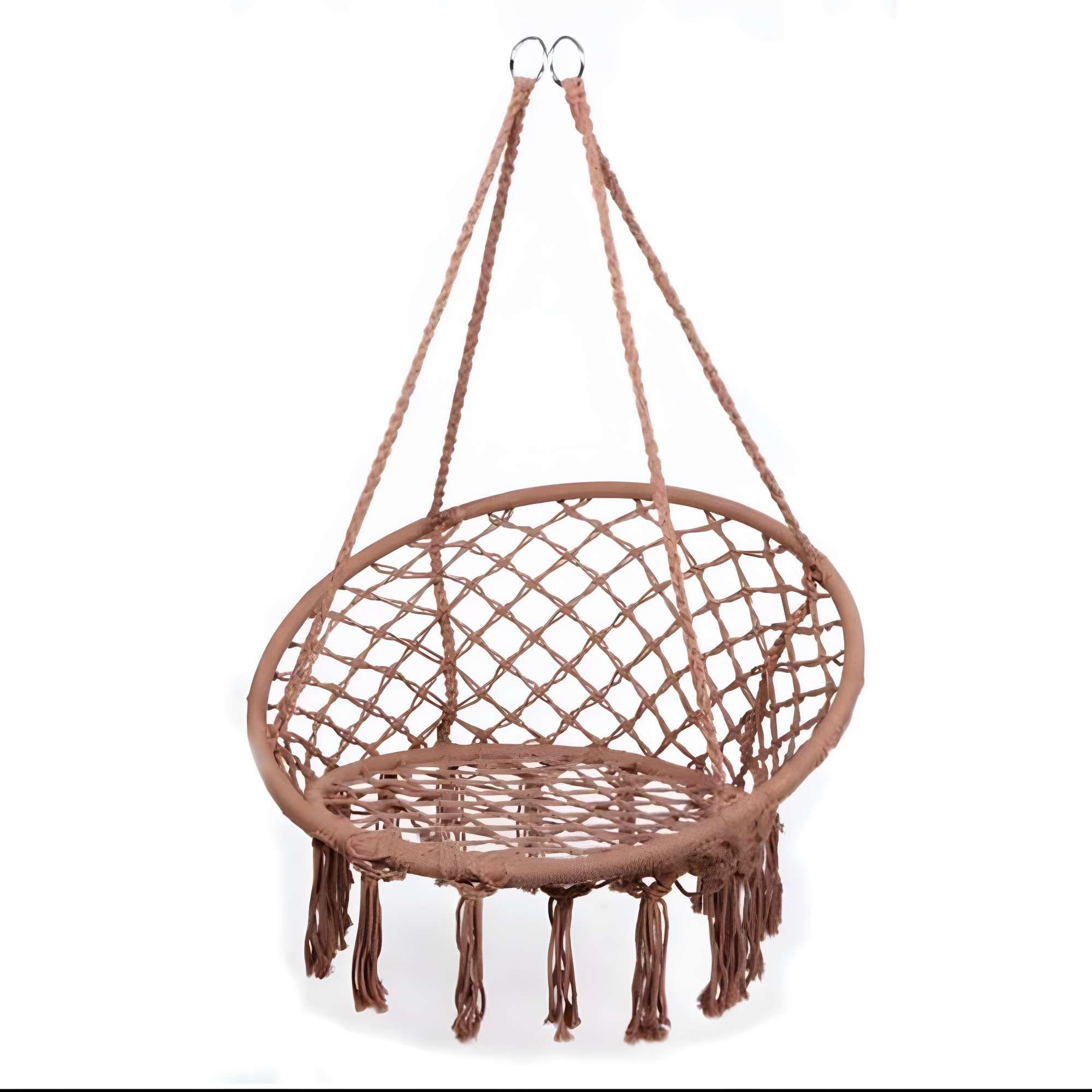 SILLA HAMACA COLGANTE TIPO COLUMPIO COLOR CAFÉ-3