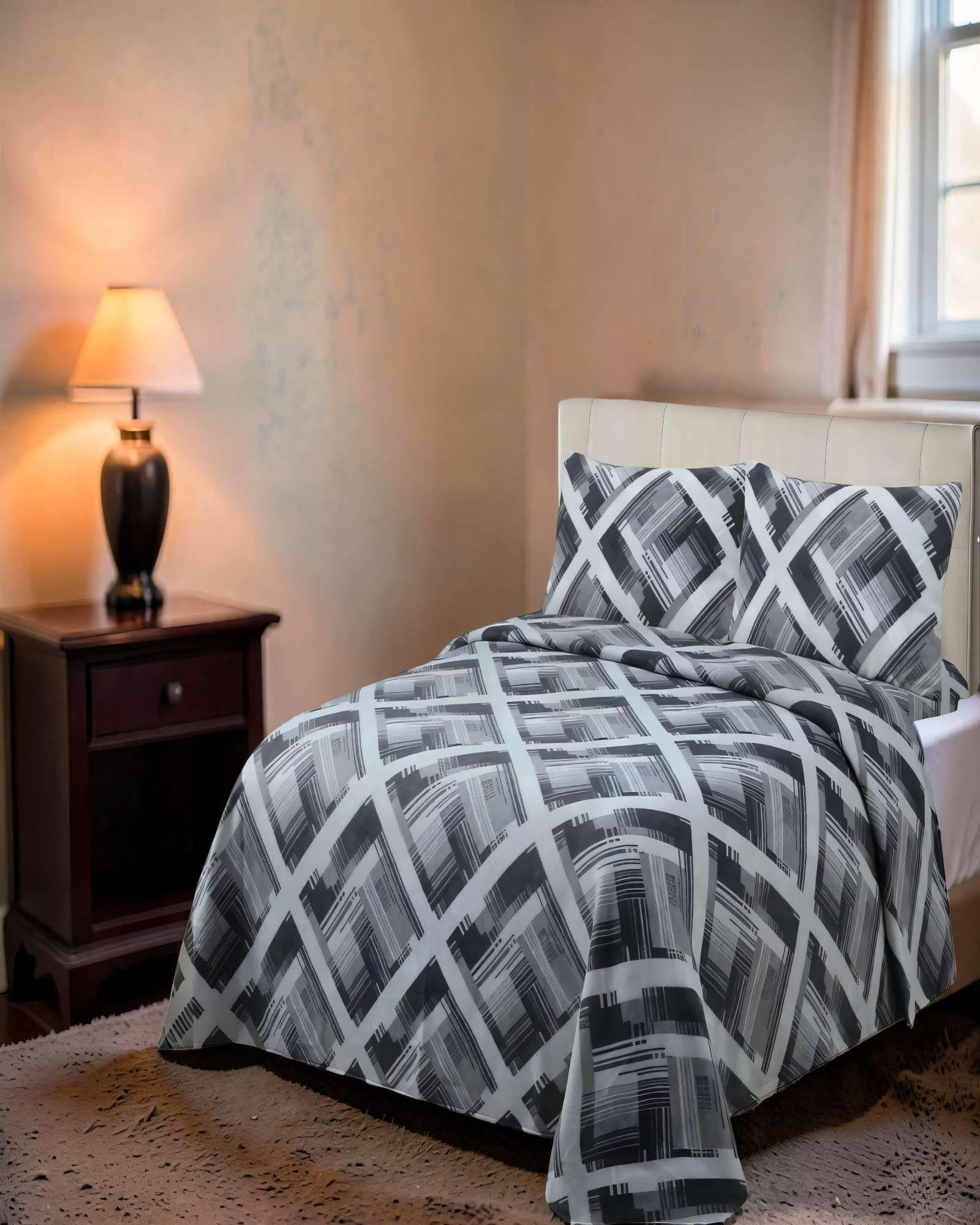 JUEGO DE SABANA POLAR 2 PLAZAS  CON DISEÑO 4-3