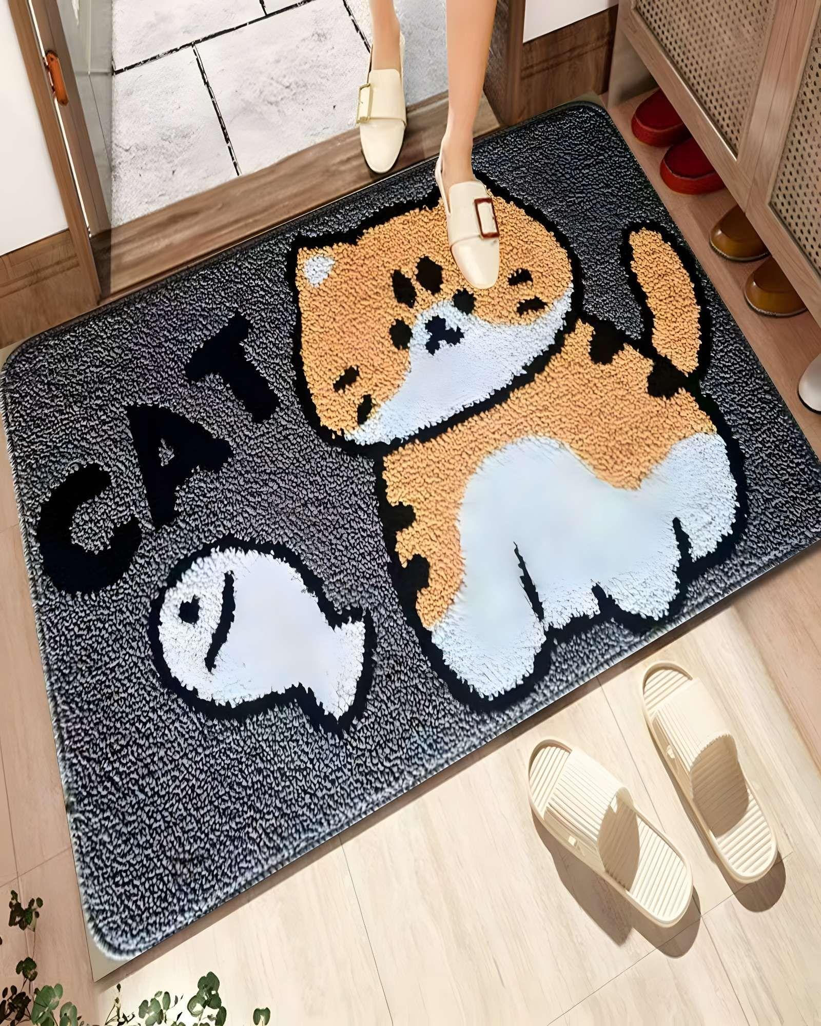 ALFOMBRA DECORATIVA DE GATO GRIS-2