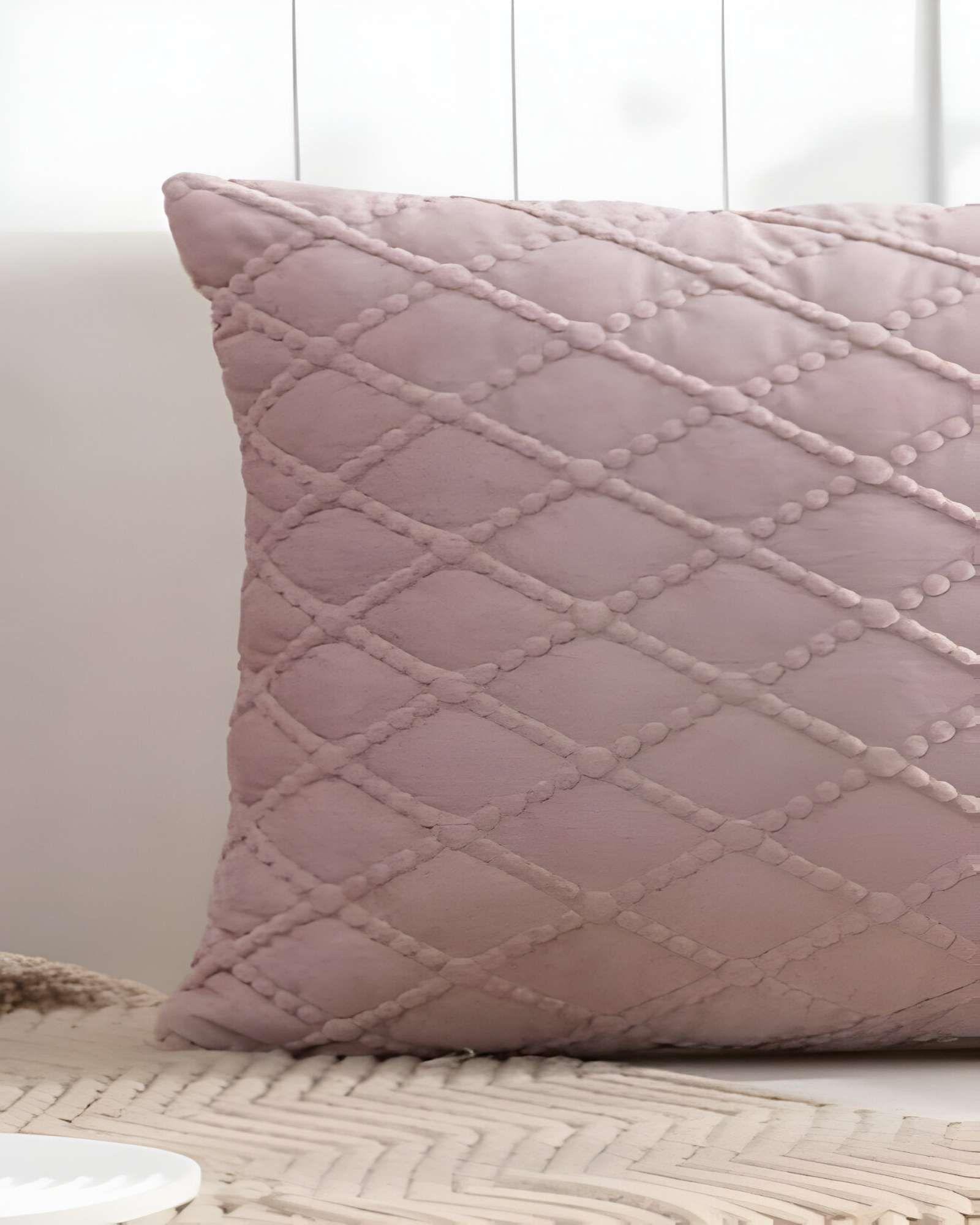 SET DE 2 FUNDAS DE COJIN TERCIOPELO 45X45 ROSA-3