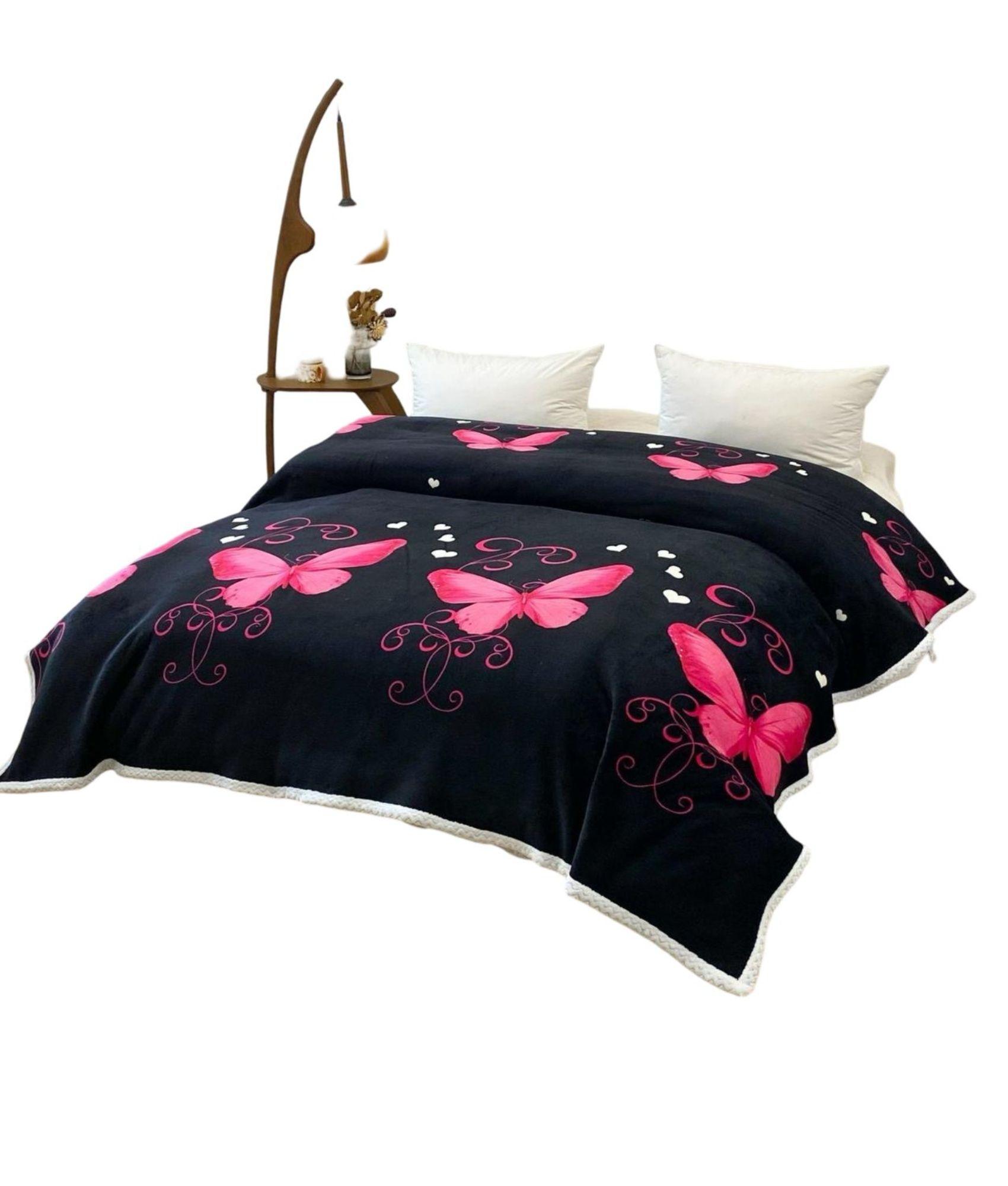 FRAZADA OTOÑO INVIERNO CON CHIPORRO 1.5 PLAZA NEGRO  D05-0