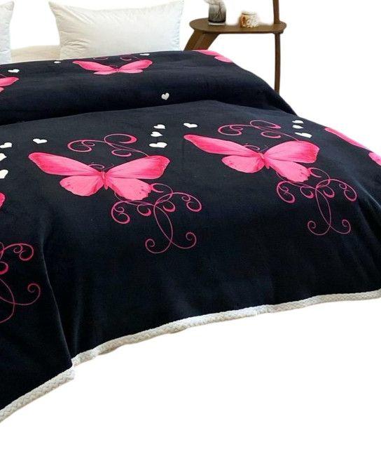 FRAZADA OTOÑO INVIERNO CON CHIPORRO 1.5 PLAZA NEGRO  D05-1