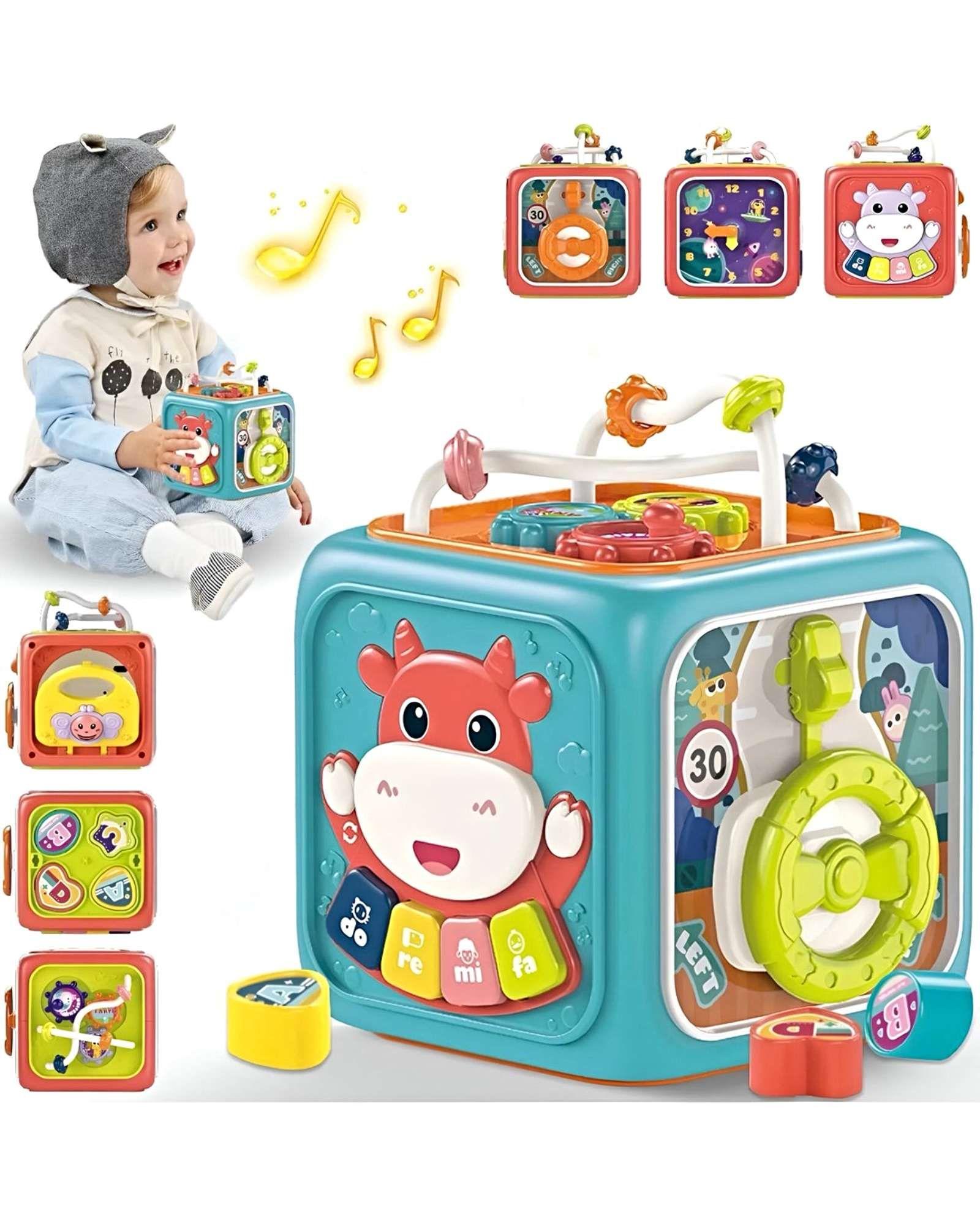 Cubo de Actividades Musical para Bebés Con Luz y Sonido-2