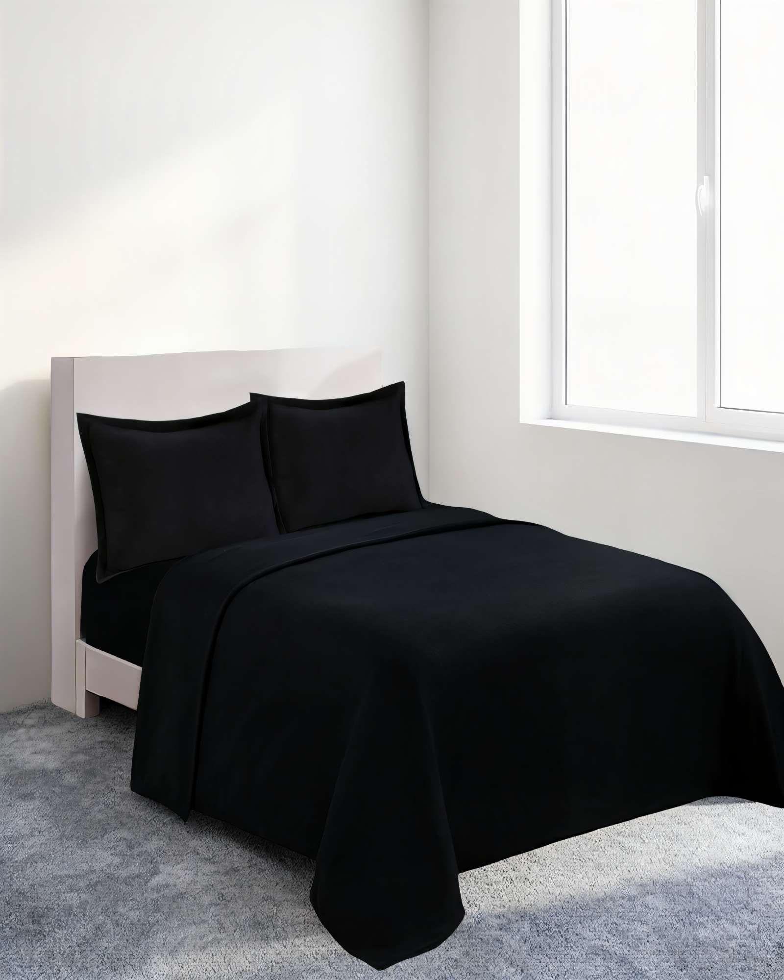 SABANA POLAR PREMIUM PLAZA Y MEDIA  COLOR NEGRO-2