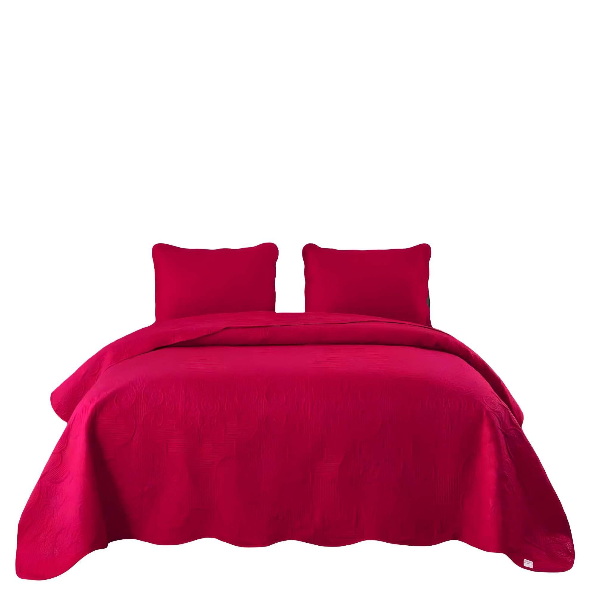 CUBRECAMA DE VERANO 1,5 PLAZA COLOR BURDEO-3