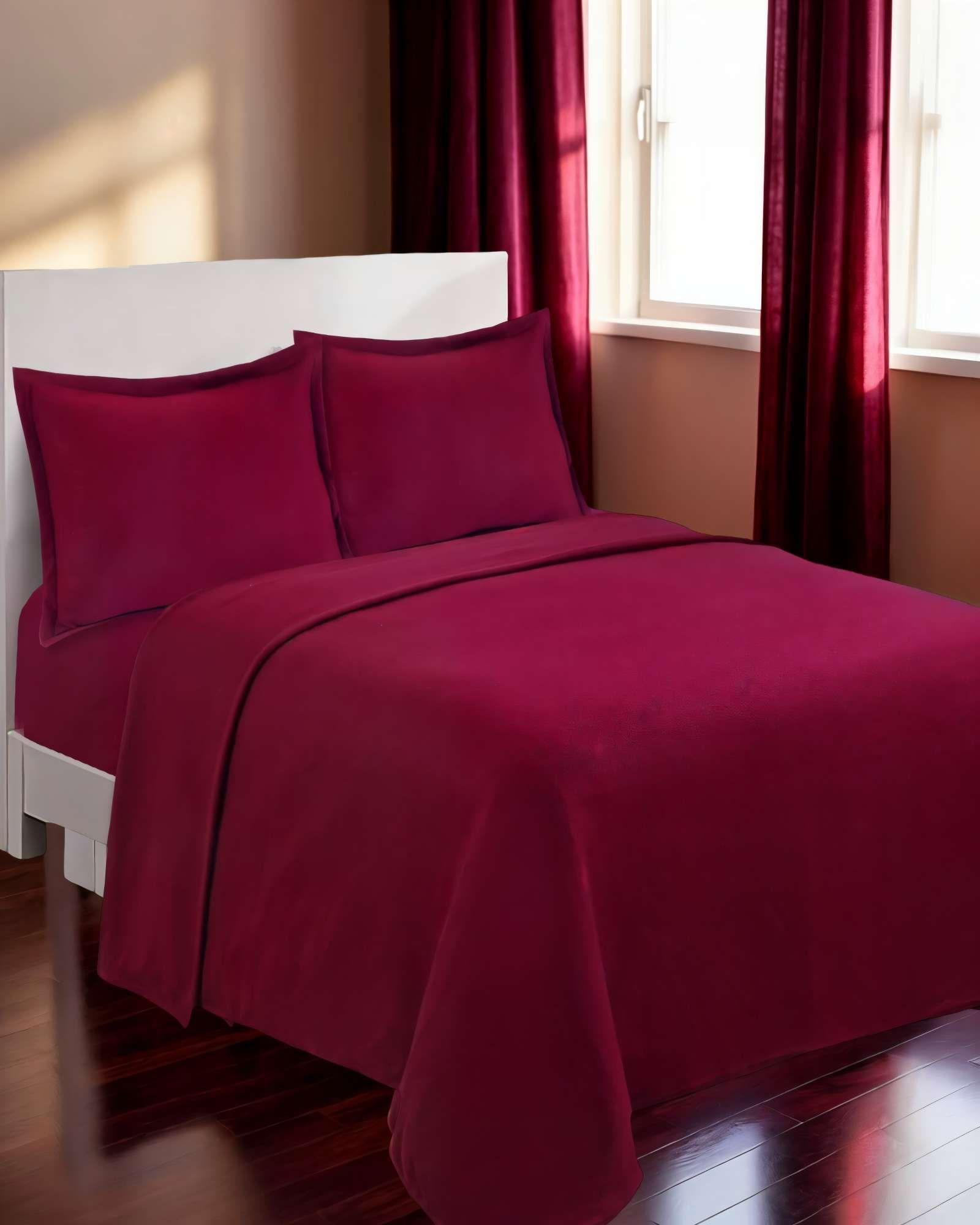 SABANA POLAR PREMIUM KING  COLOR BURDEO-2