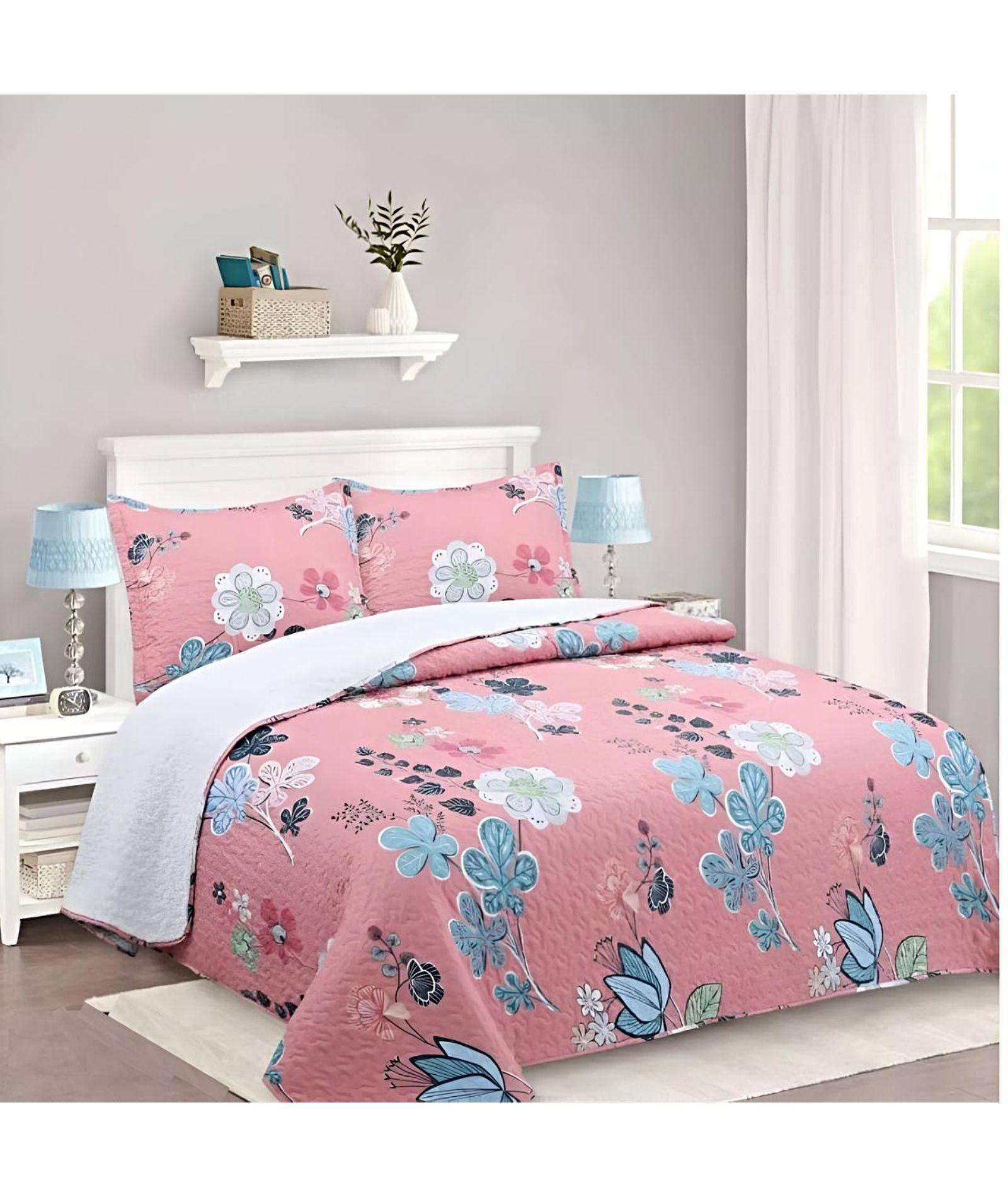 CUBRECAMA QUILT SHERPA INVIERNO PLAZA Y MEDIA C15-2