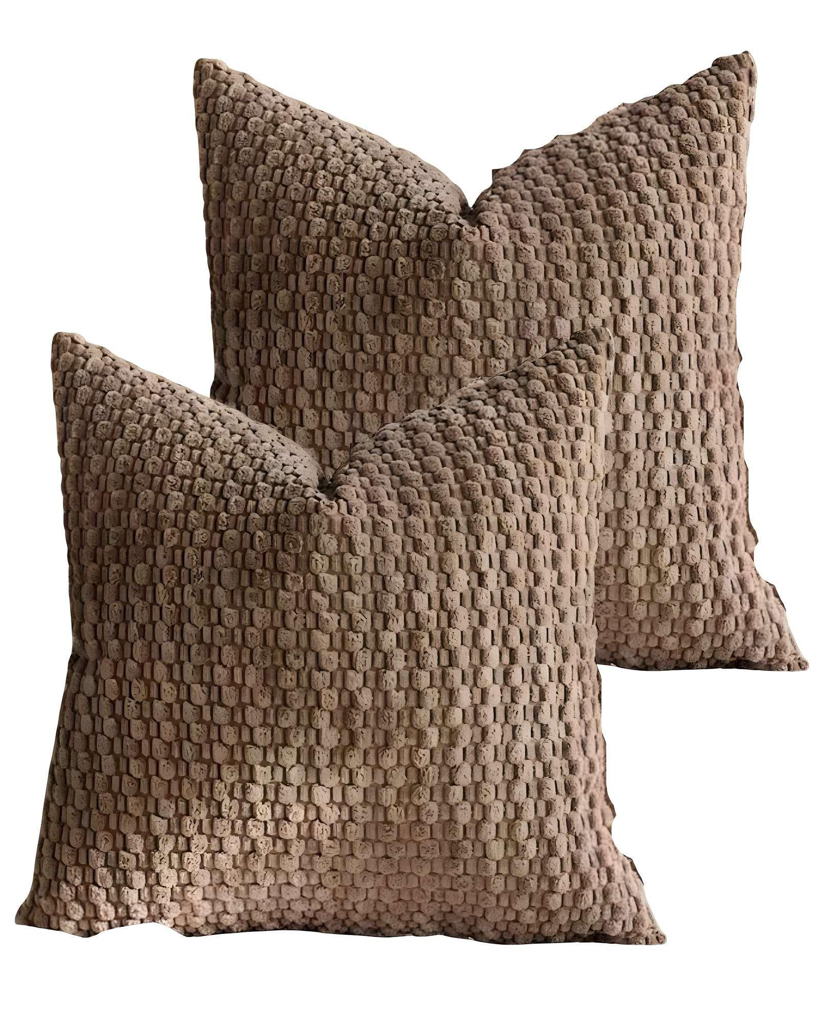 PACK DE 2 FUNDAS DE COJINES DISEÑO DE MAIZ 45CM X 45 CM MARRON-2