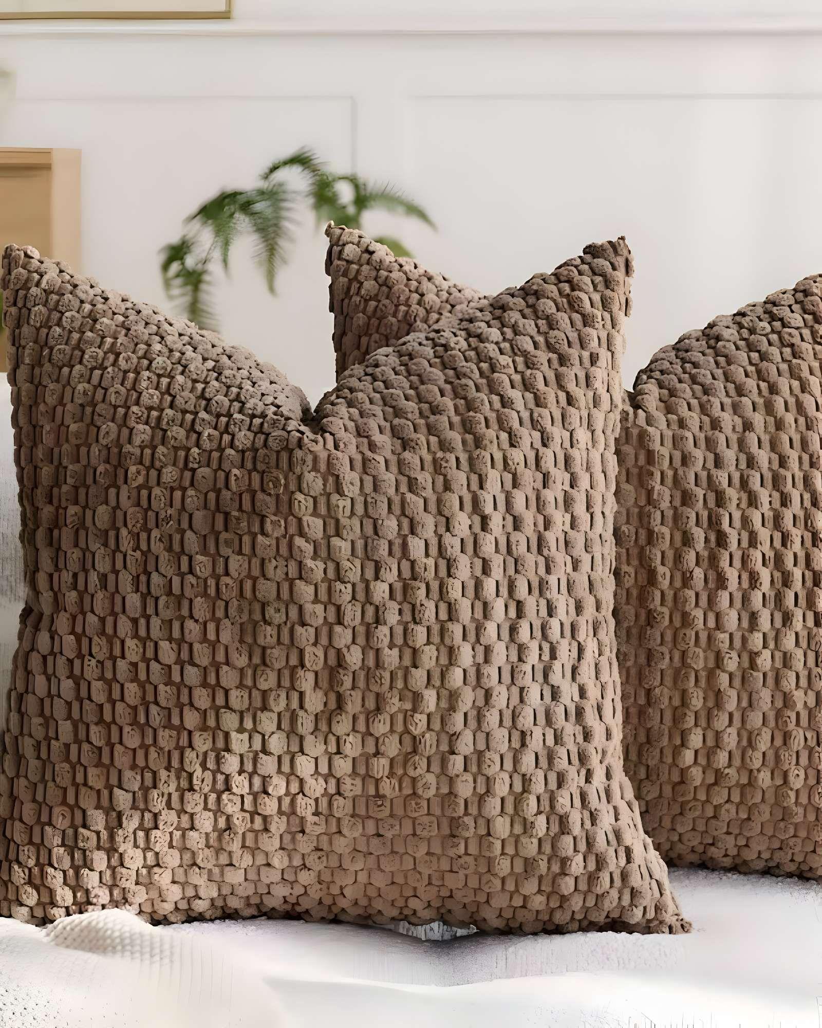 PACK DE 2 FUNDAS DE COJINES DISEÑO DE MAIZ 45CM X 45 CM MARRON-3