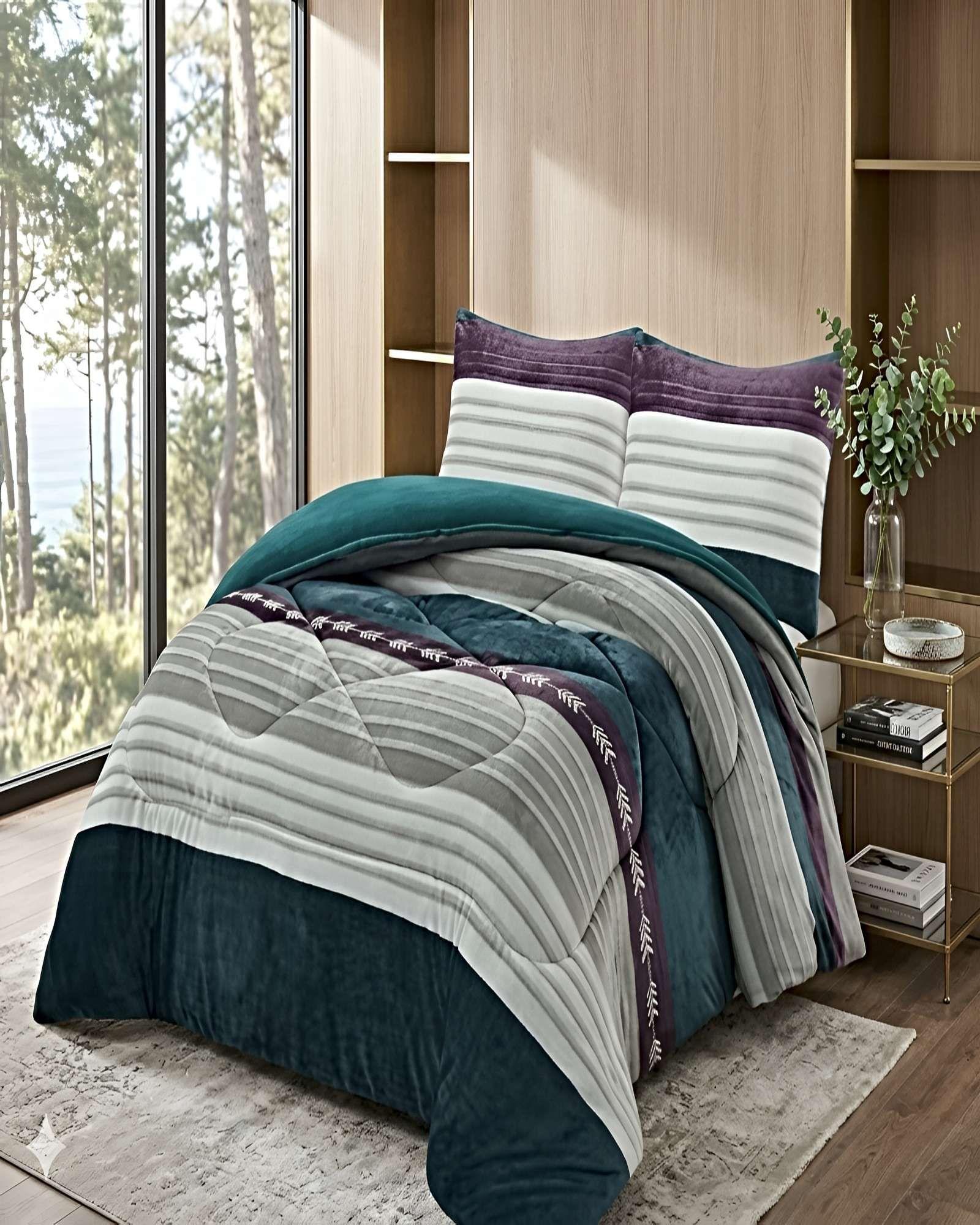 COBERTOR DE INVIERNO PLUSH 1.5 PLAZA 180X200CM MULTICOLOR 1-3