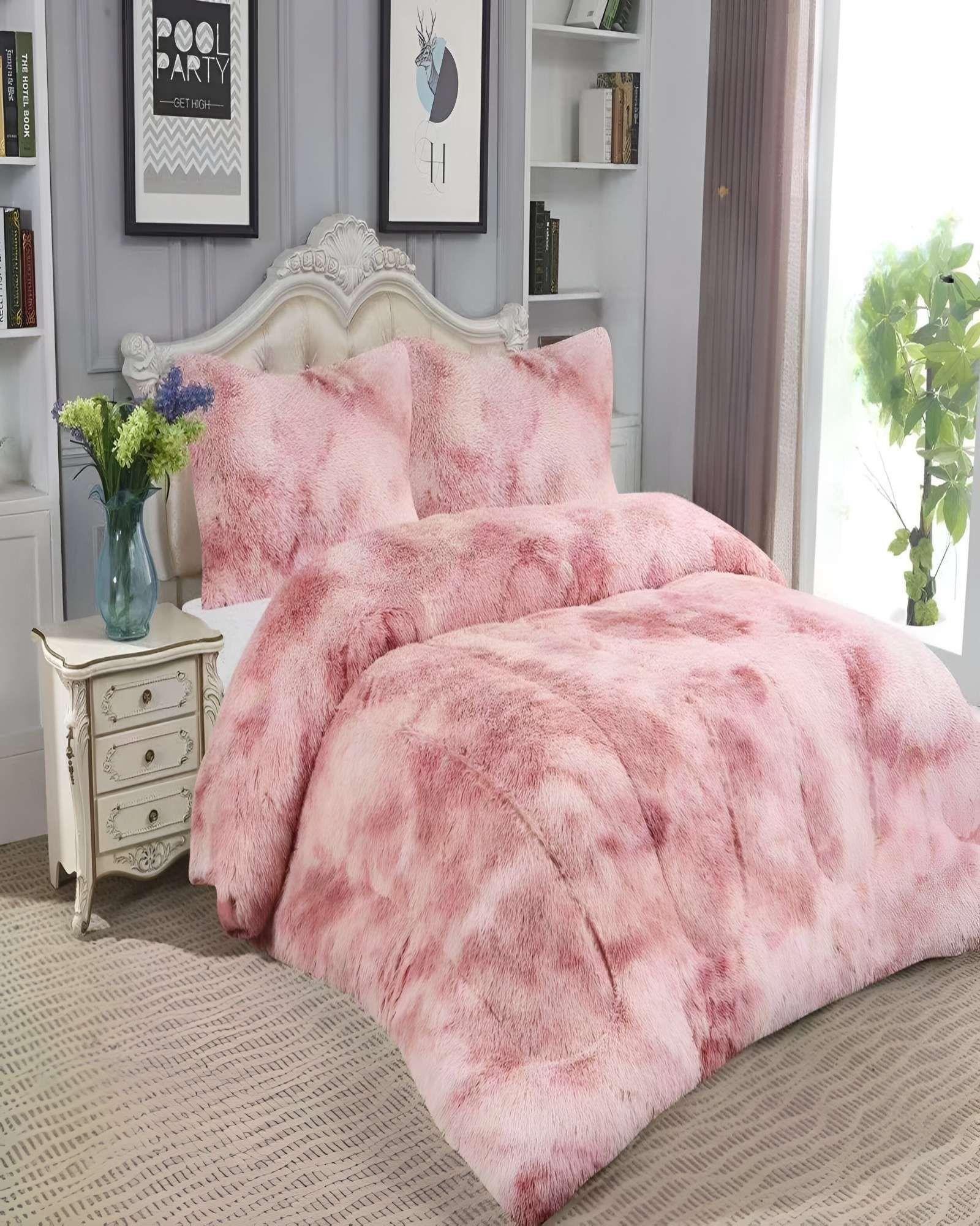 COBERTORES DE PELUDOS CON CHIPORRO 2 PLAZAS 230X250CM ROSA2-2