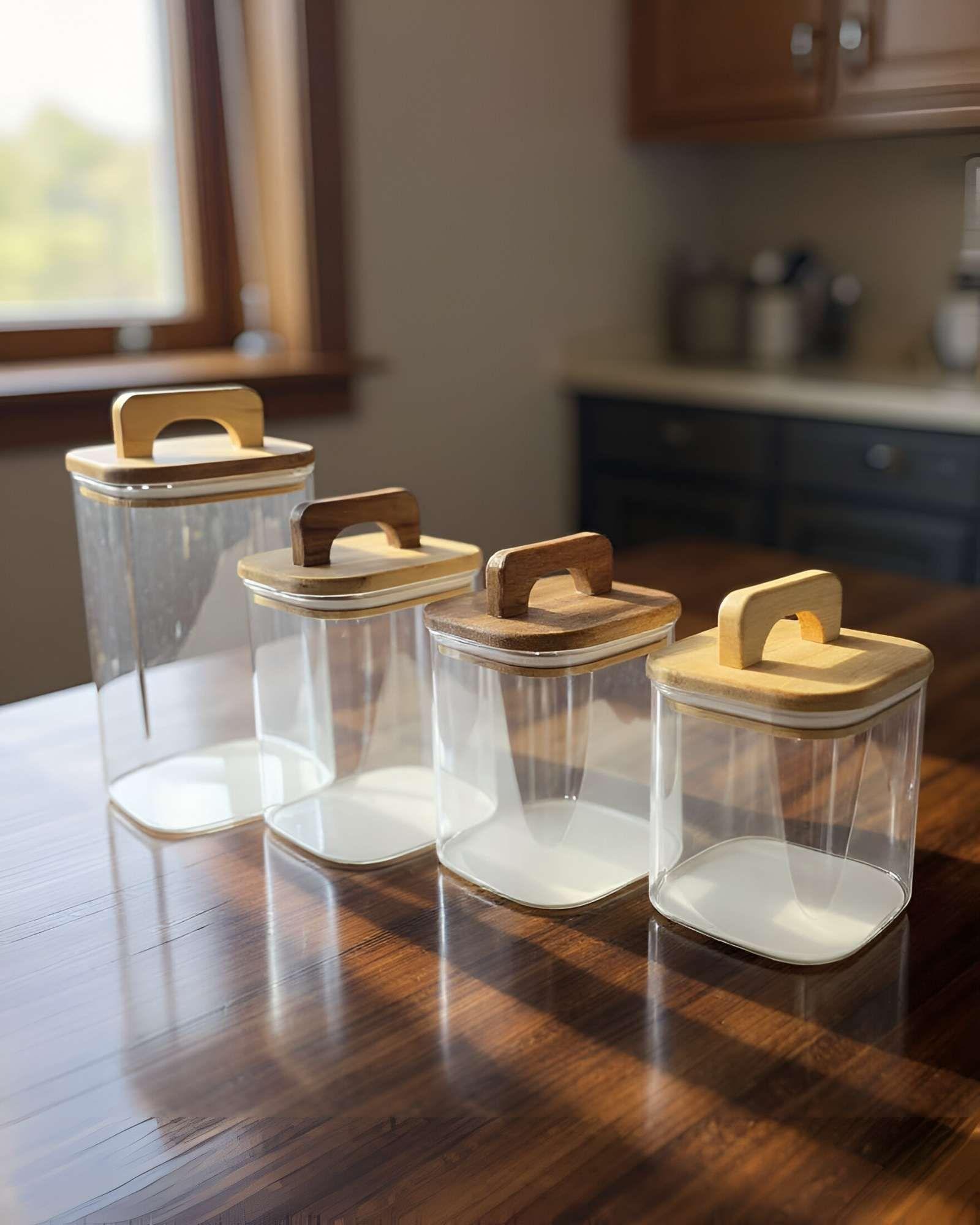 Set de 4 contenedores con tapa de bambu-3