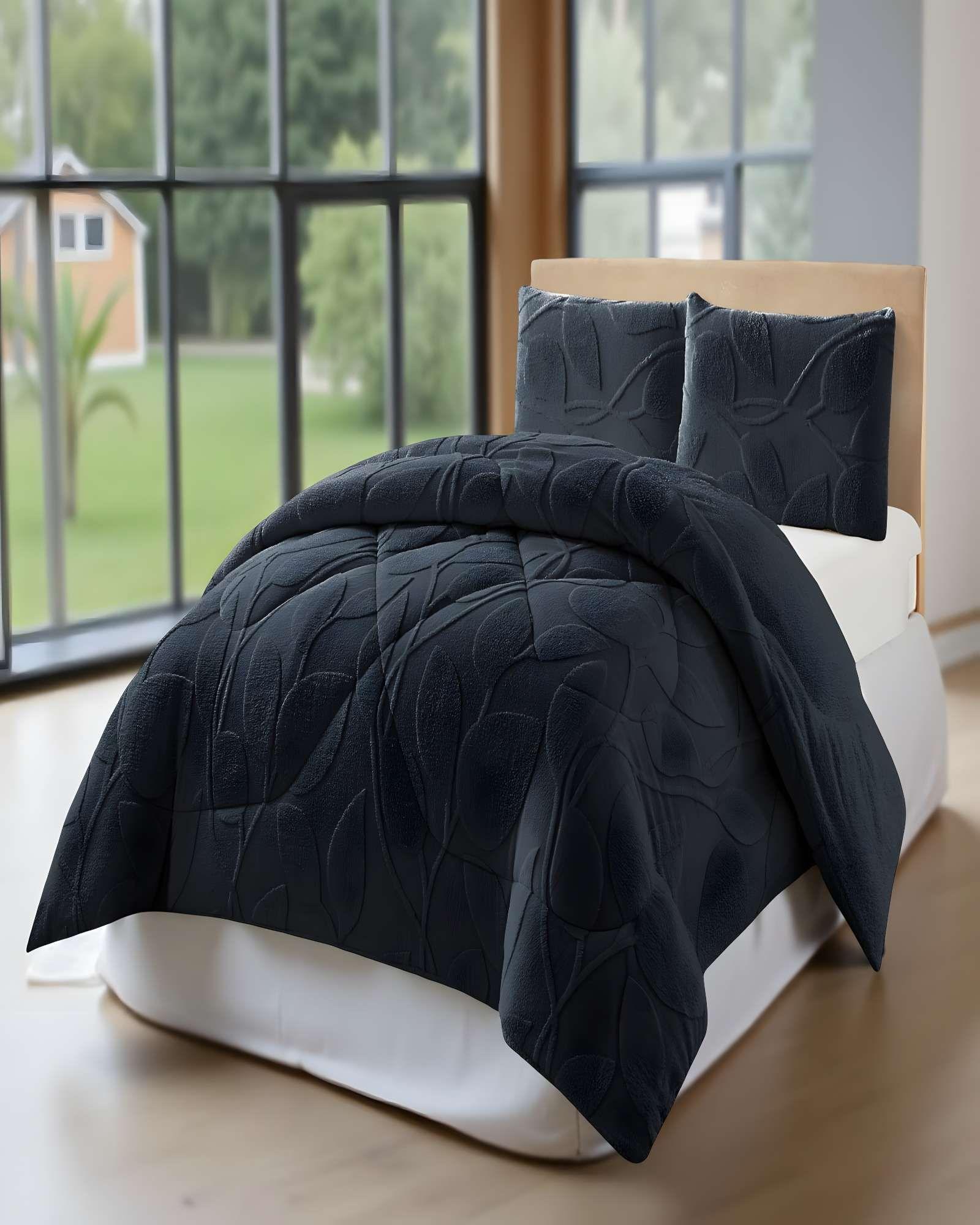 COBERTOR DE INVERNO TEXTURIZADO RY KING NEGRO-2