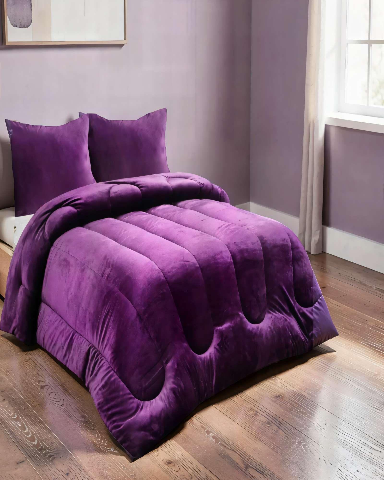 PLUMON CHIPORRO DE INVIERNO PREMIUM 2 PLAZA  COLOR MORADO-2