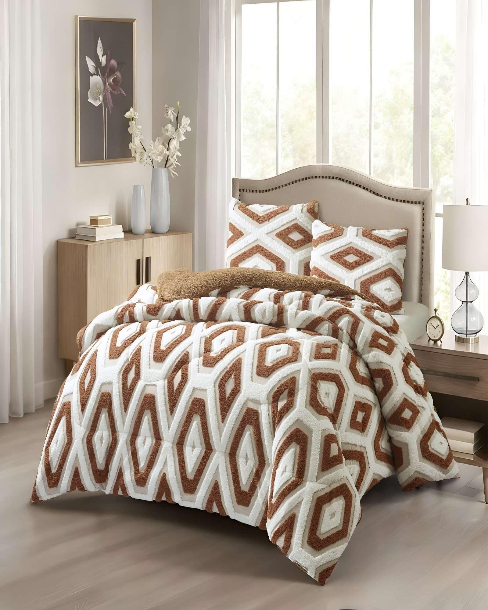 COBERTOR DE JACQUERD CUTTING CON CHIPORRO KING 250X270CM BLANCO B2-2