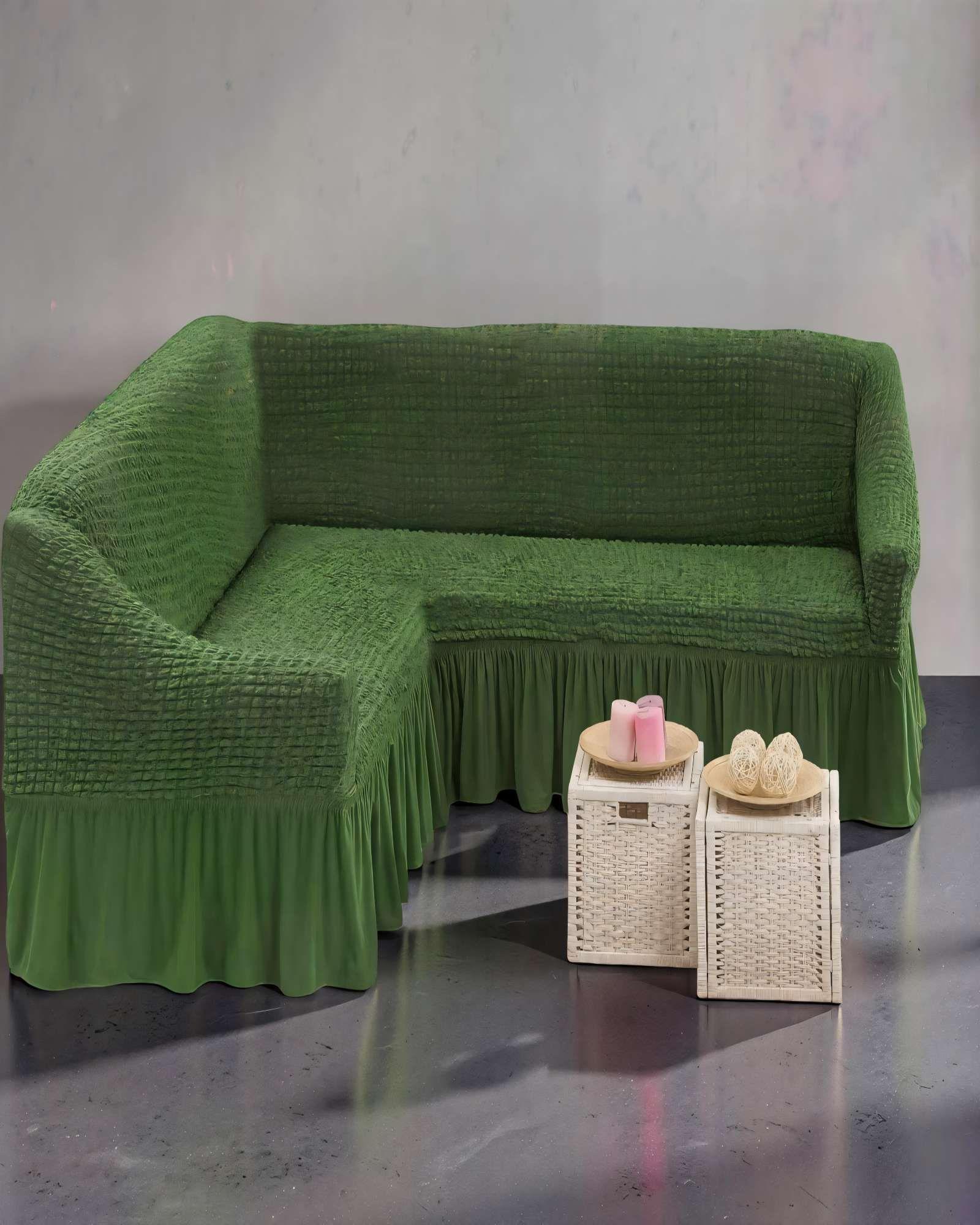 FUNDA DE SOFÁ TURCO EN FORMA DE L COLOR VERDE2-2