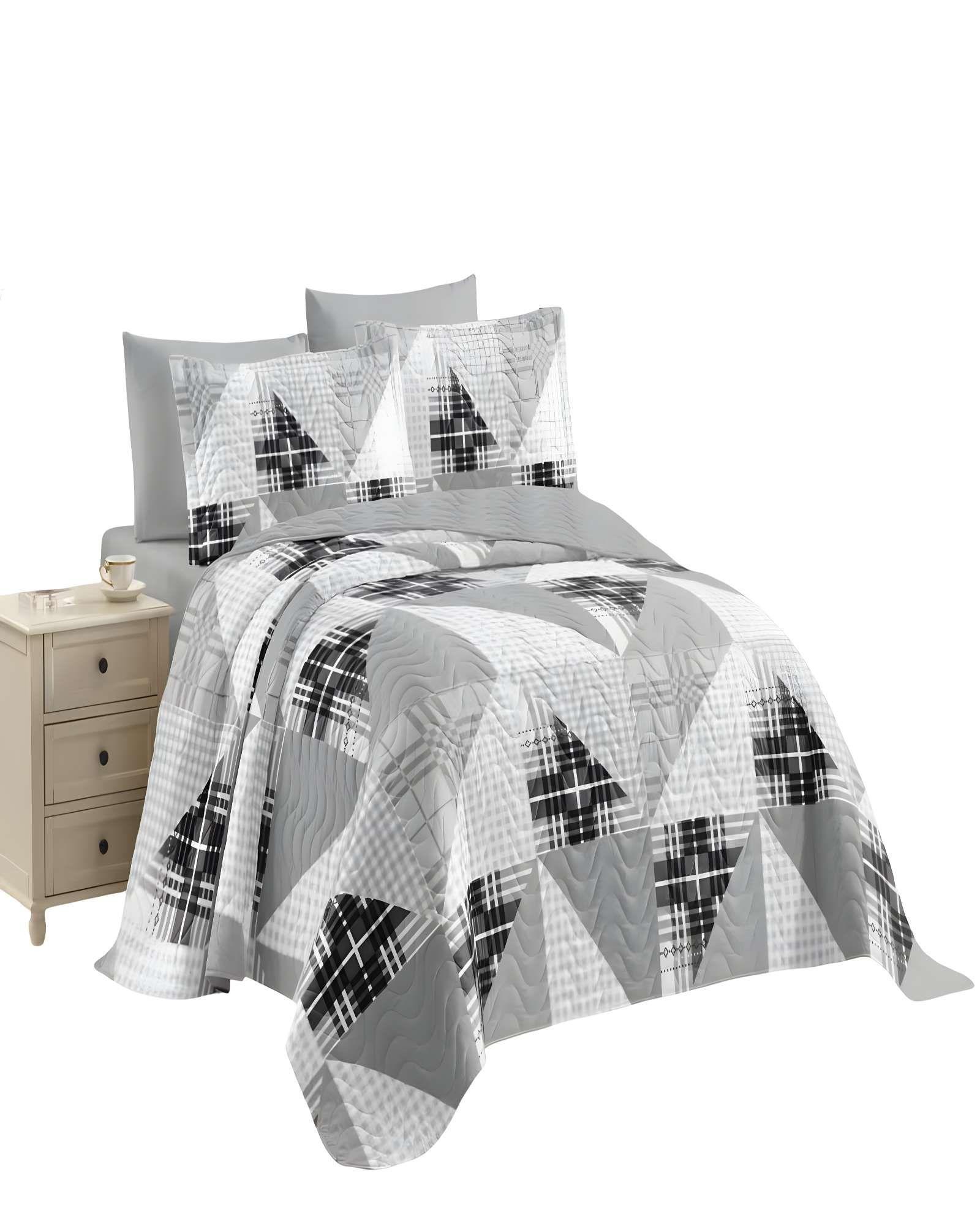 CUBRECAMA QUILT DE VERANO KING GRIS 02-0