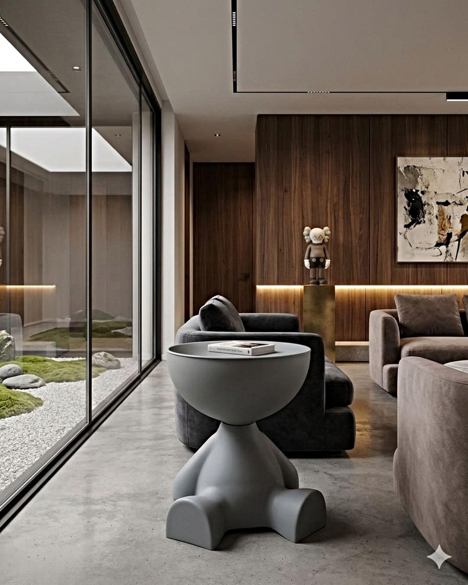 MESA DE ARRIMO ELEGANTE GRIS-5