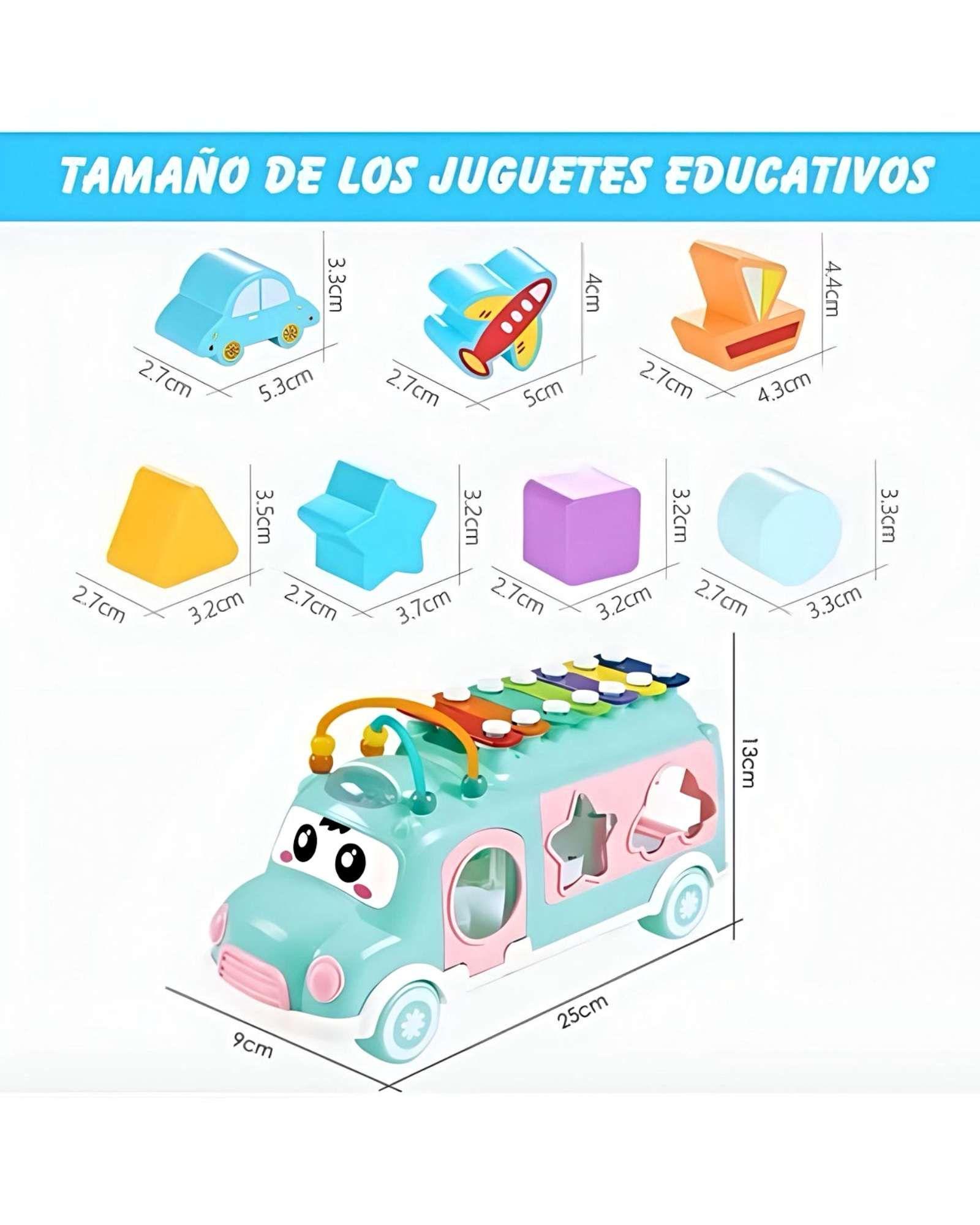 Bus de Actividades Didácticas Xilófono y Clasificador de Formas celeste-2