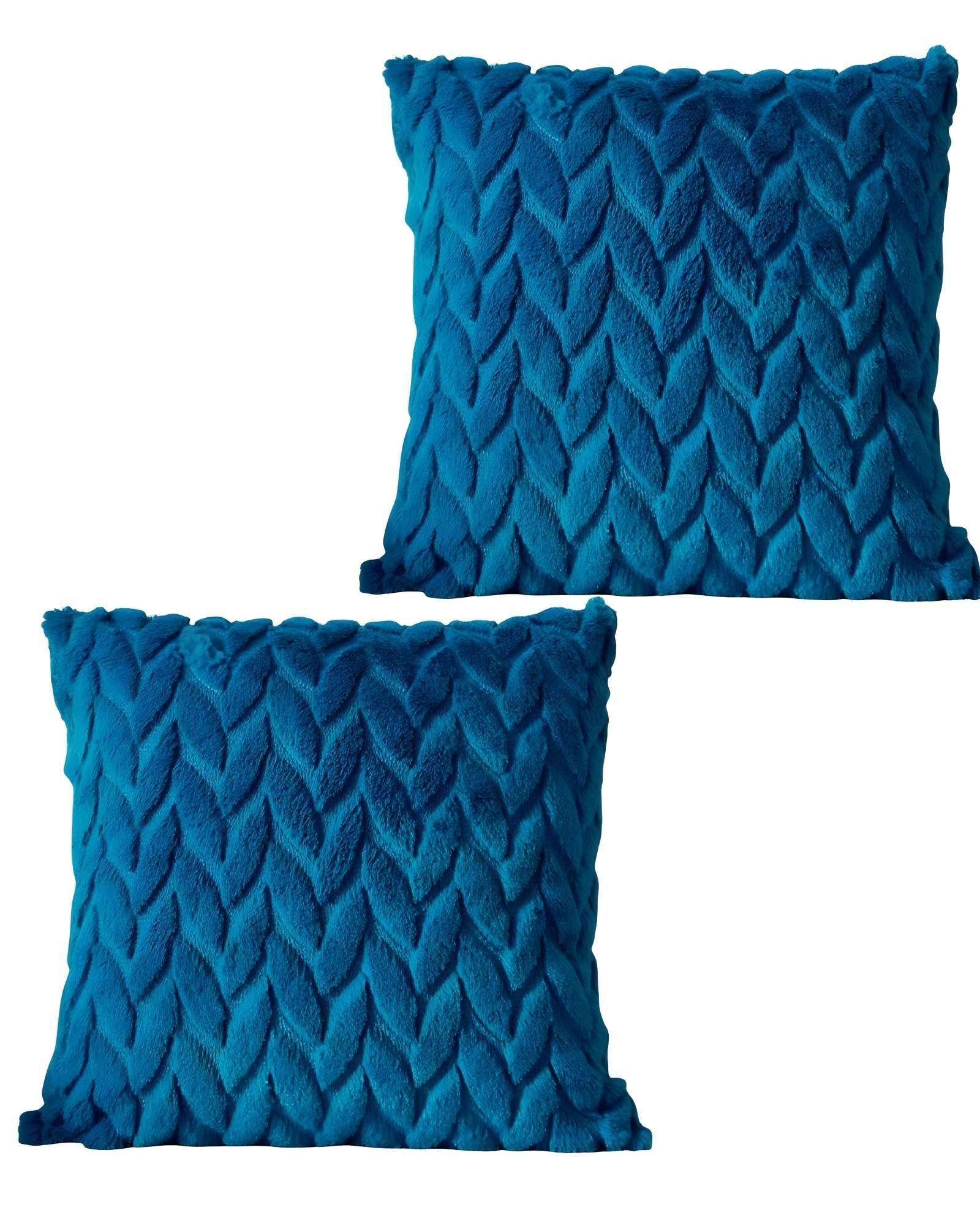 PACK DE 2 FUNDAS DE COJINES DISEÑO ESPIGA 45CM X 45 CM TURQUESA-2