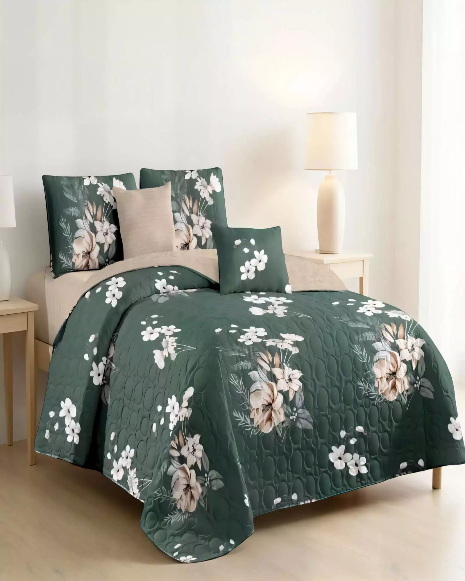 CUBRECAMA QUILT DE VERANO 2 PLAZAS CON DISENO 6-2