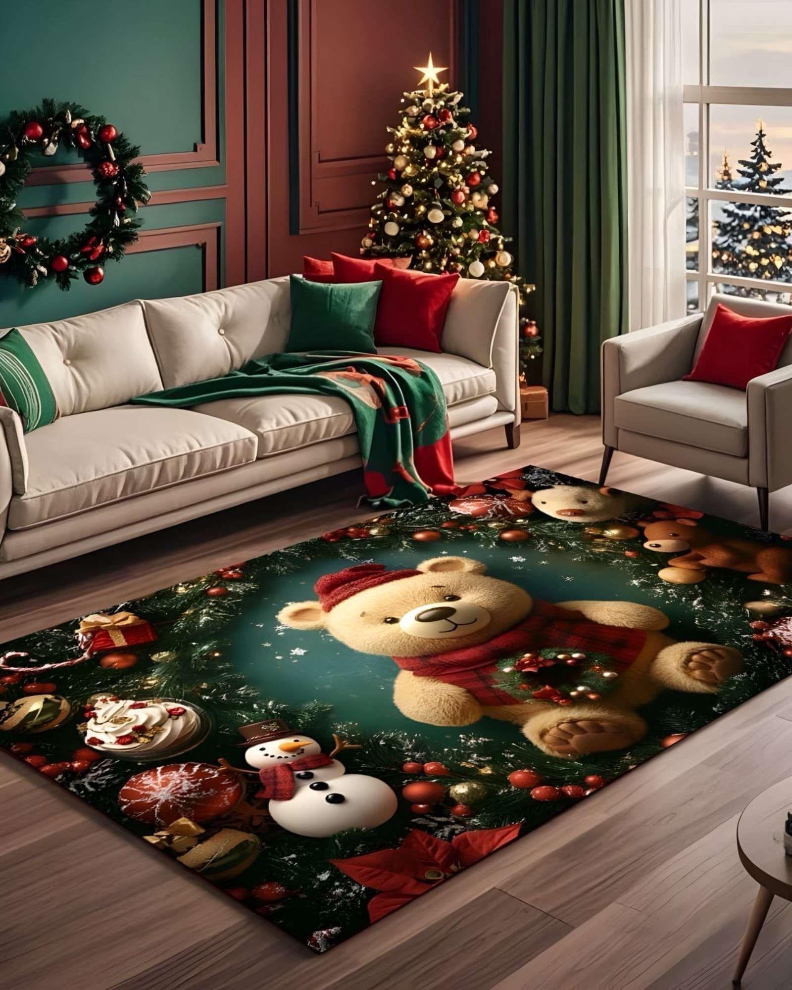 ALFOMBRA NAVIDEÑA PARA LIVING O COMEDOR 240cm 200cm T22-4