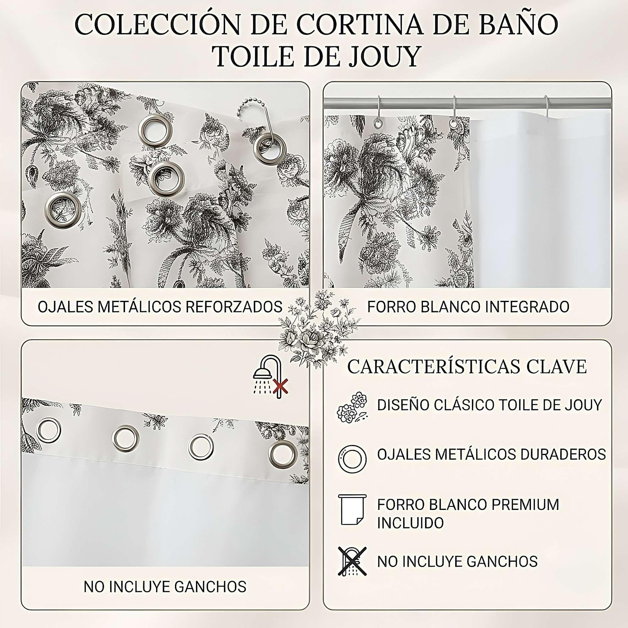 CORTINA DE BAÑO CON FORRO 180X180 CM CB33-3