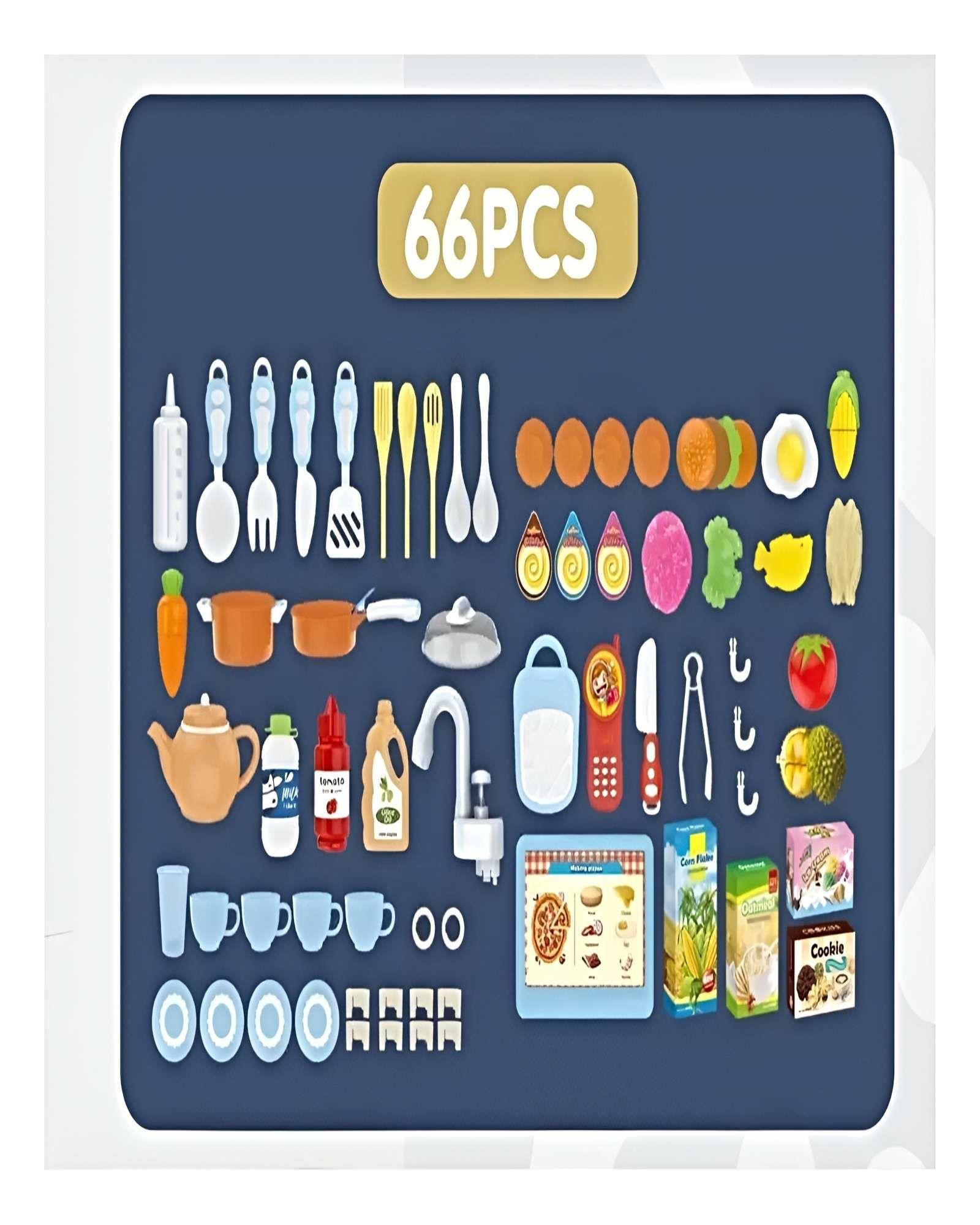 Gran Cocina Infantil Moderna 100 cm con Efecto de Vapor Real, Agua y 66 Accesorios rosada-3