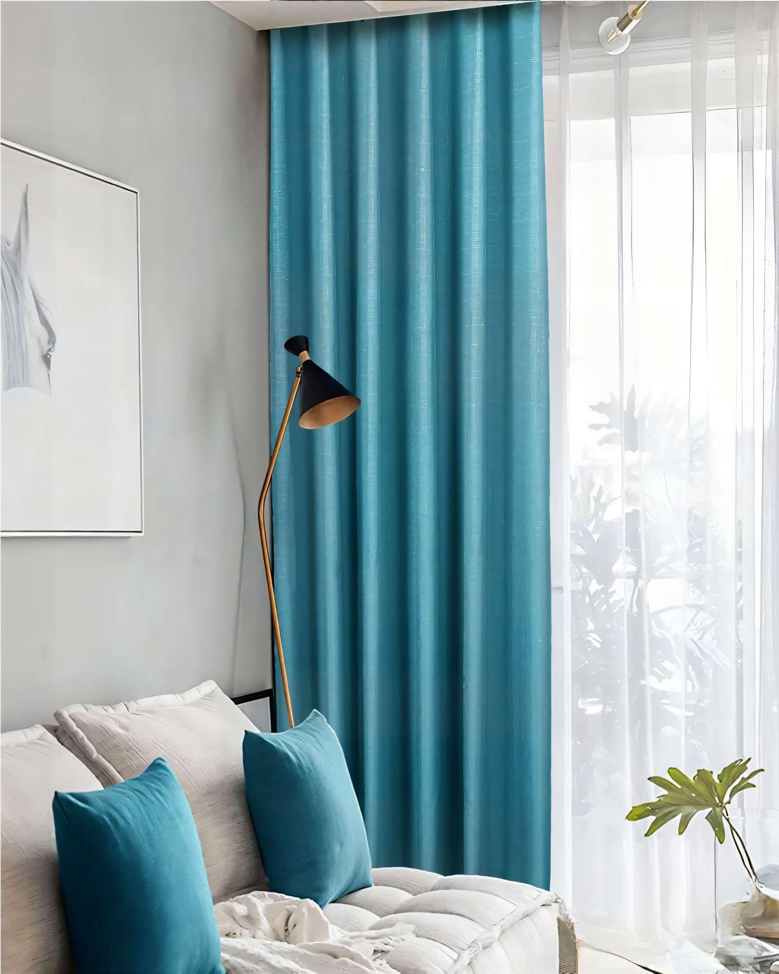 CORTINA BLACKOUT ENGOMADA 2 PAÑOS COLOR VERDE PETROLEO-2