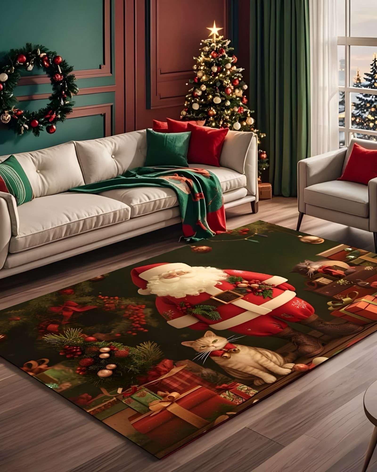 ALFOMBRA NAVIDEÑA PARA LIVING O COMEDOR 300cm  x 200cm T33-4