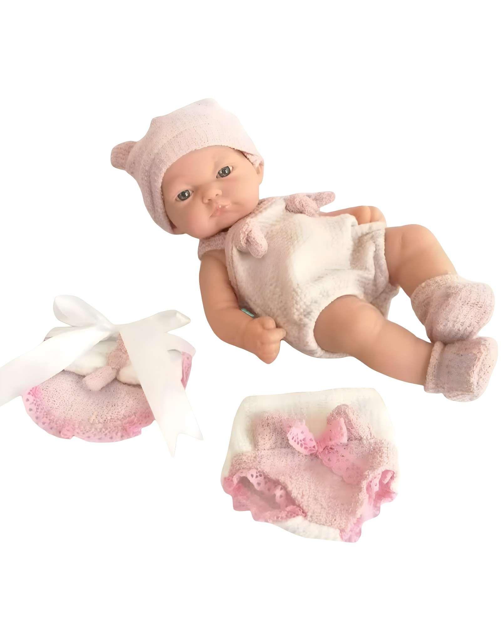 Muñeca infantil bebé realista silicona babydoll Rosa  -1