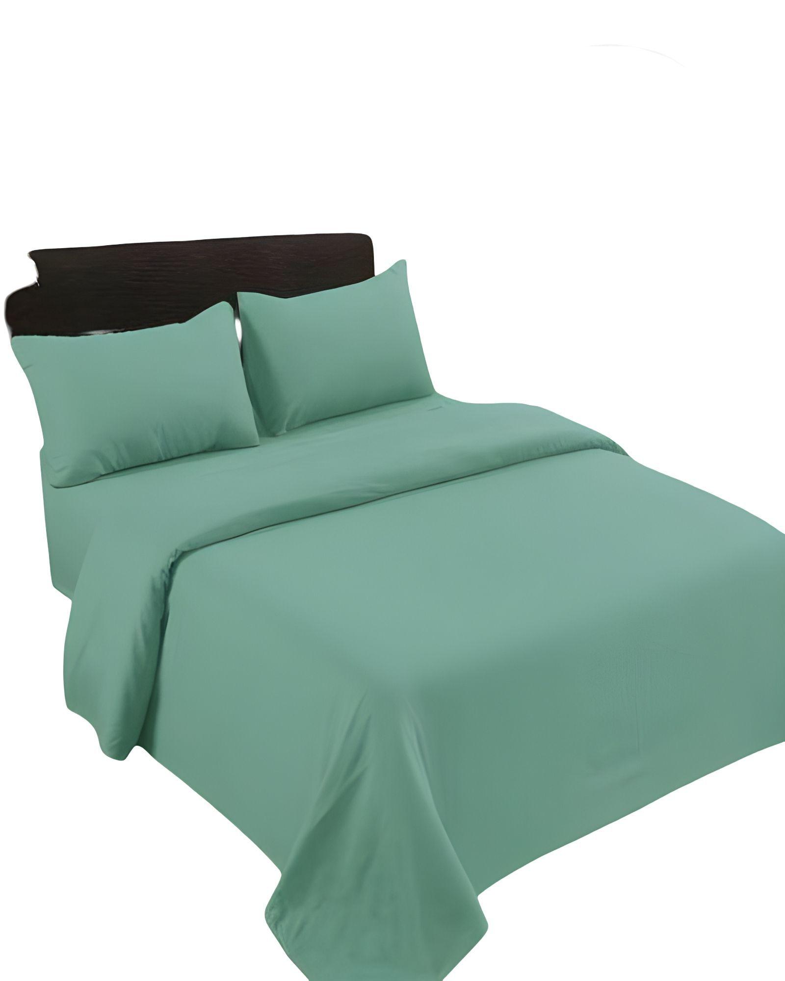 JUEGO DE SABANAS DE 500 HILOS PLAZA Y MEDIA VERDE CLARO-0