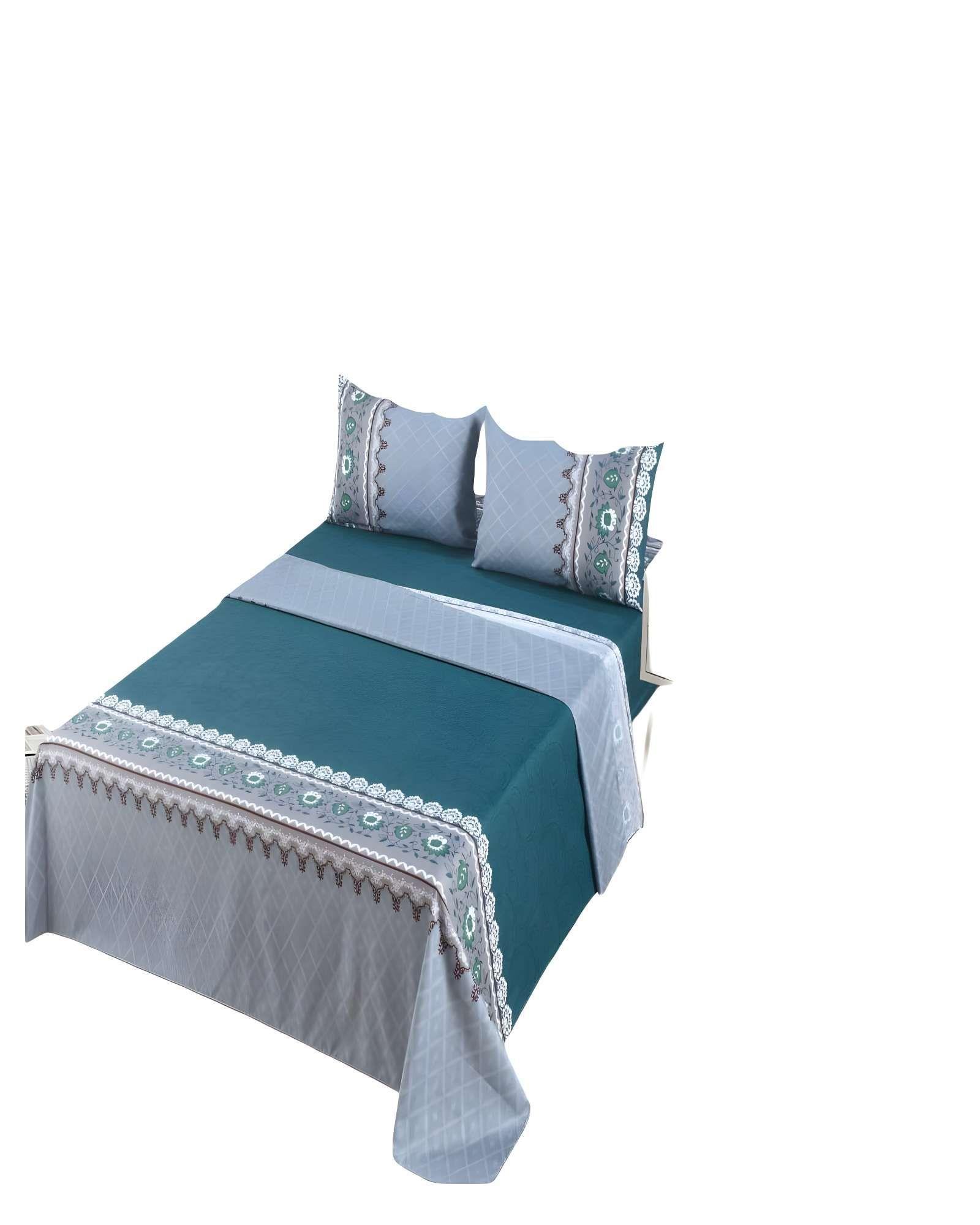 JUEGO DE SABANAS 100% EXTRASUAVE 2 PLAZAS TURQUESA-0