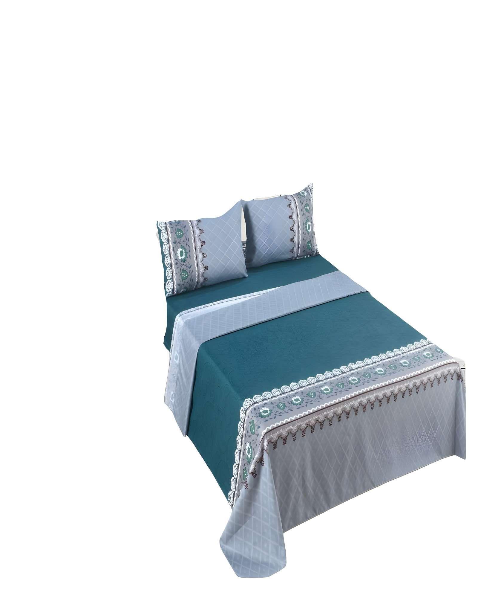 JUEGO DE SABANAS 100% EXTRASUAVE 2 PLAZAS TURQUESA-1