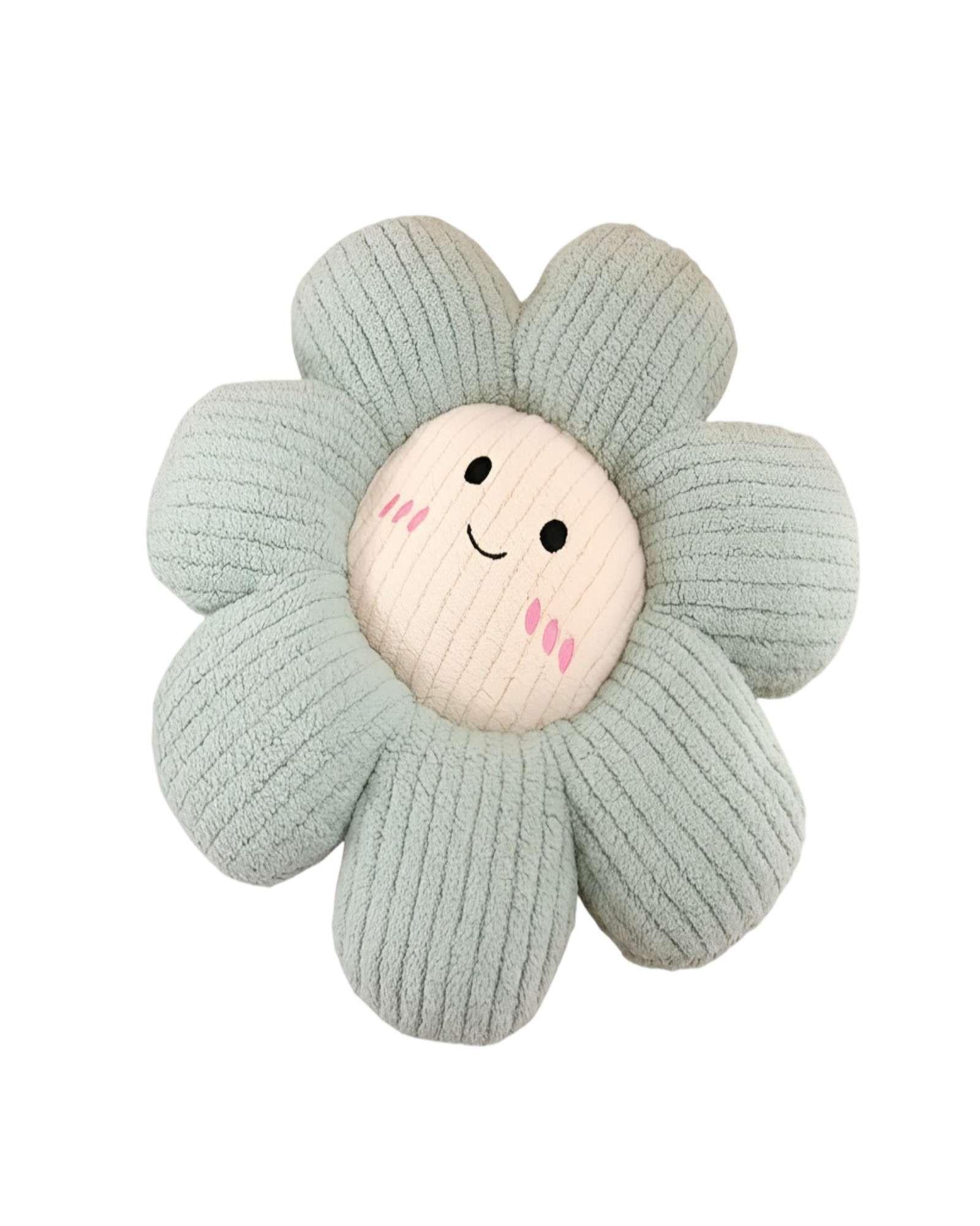 COJIN DECORATIVO FLOR KAWAII 45CM CELESTE-0